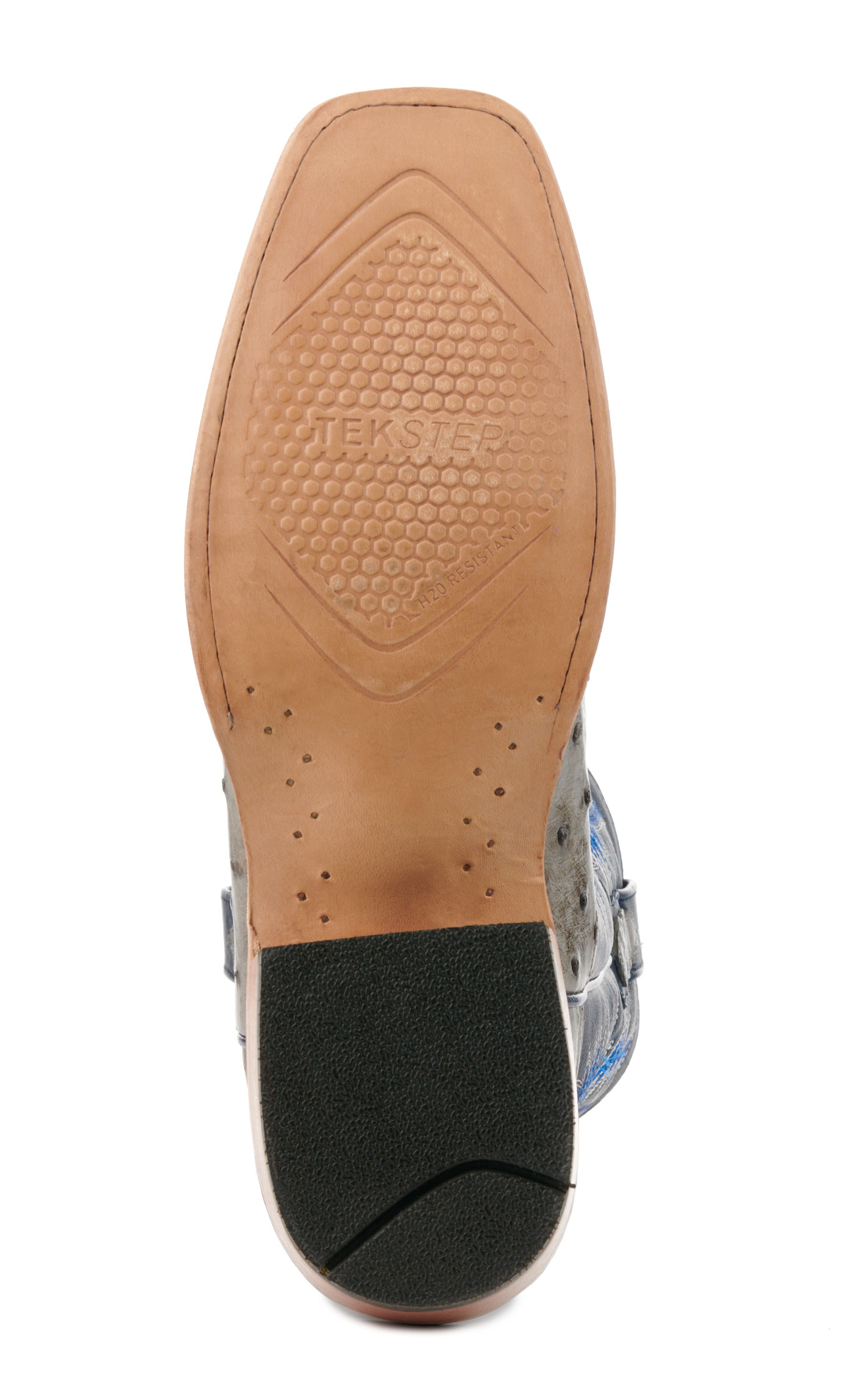 Ariat Men's Futurity Relentless Buckles Blue and Gray Full Quill Ostrich Punchy Square Toe Exotic Cowboy Boots - Image 1