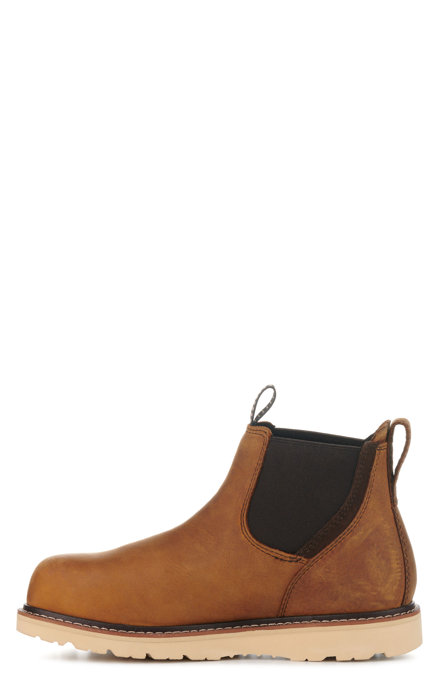 Ariat Women's Rebar Wedge Antique Brown Waterproof Round Composite Toe Chelsea Work Boot - Image 1