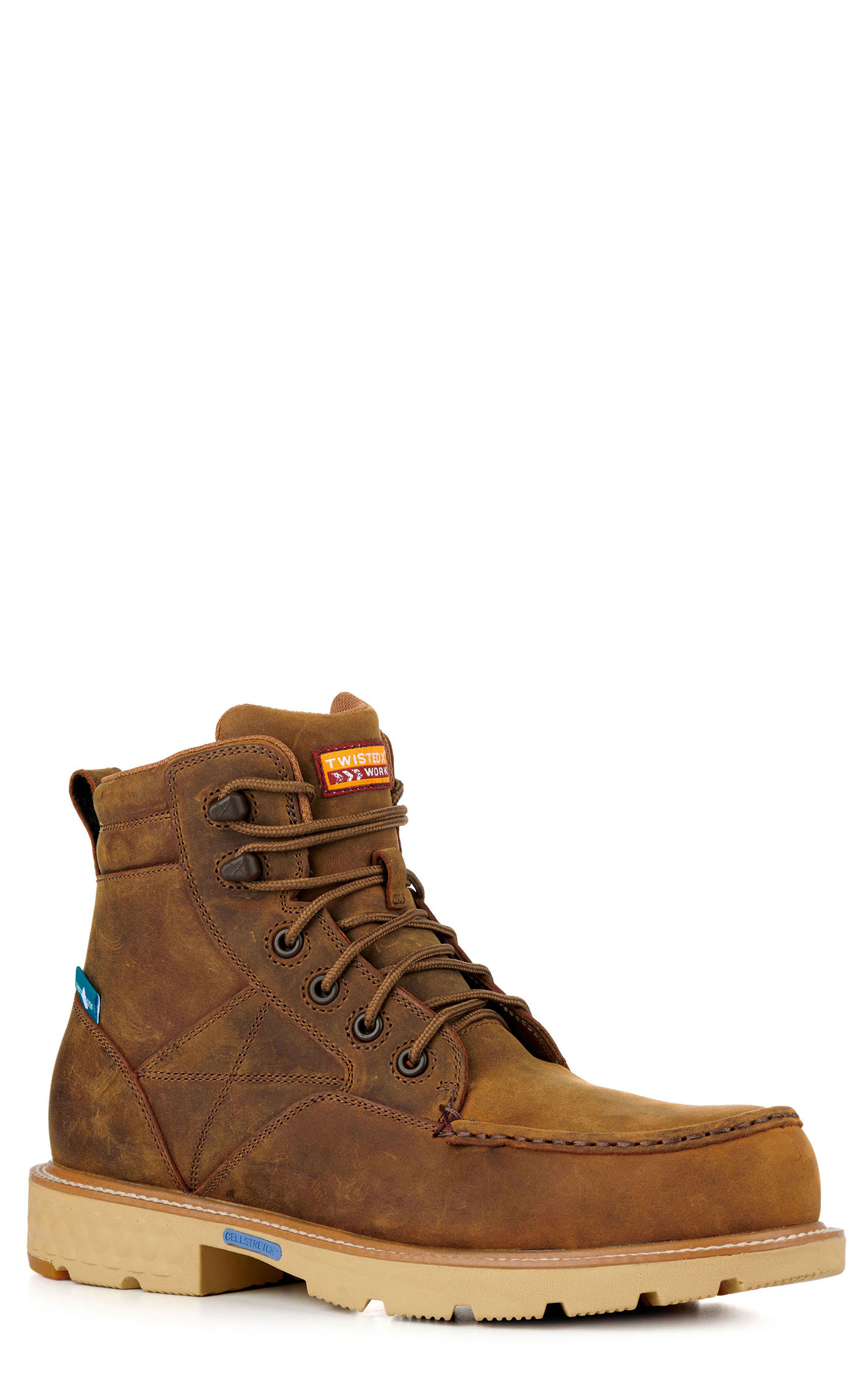 Twisted X Men's Golden Tan CellStretch Waterproof Round Nano Composite Toe 6\