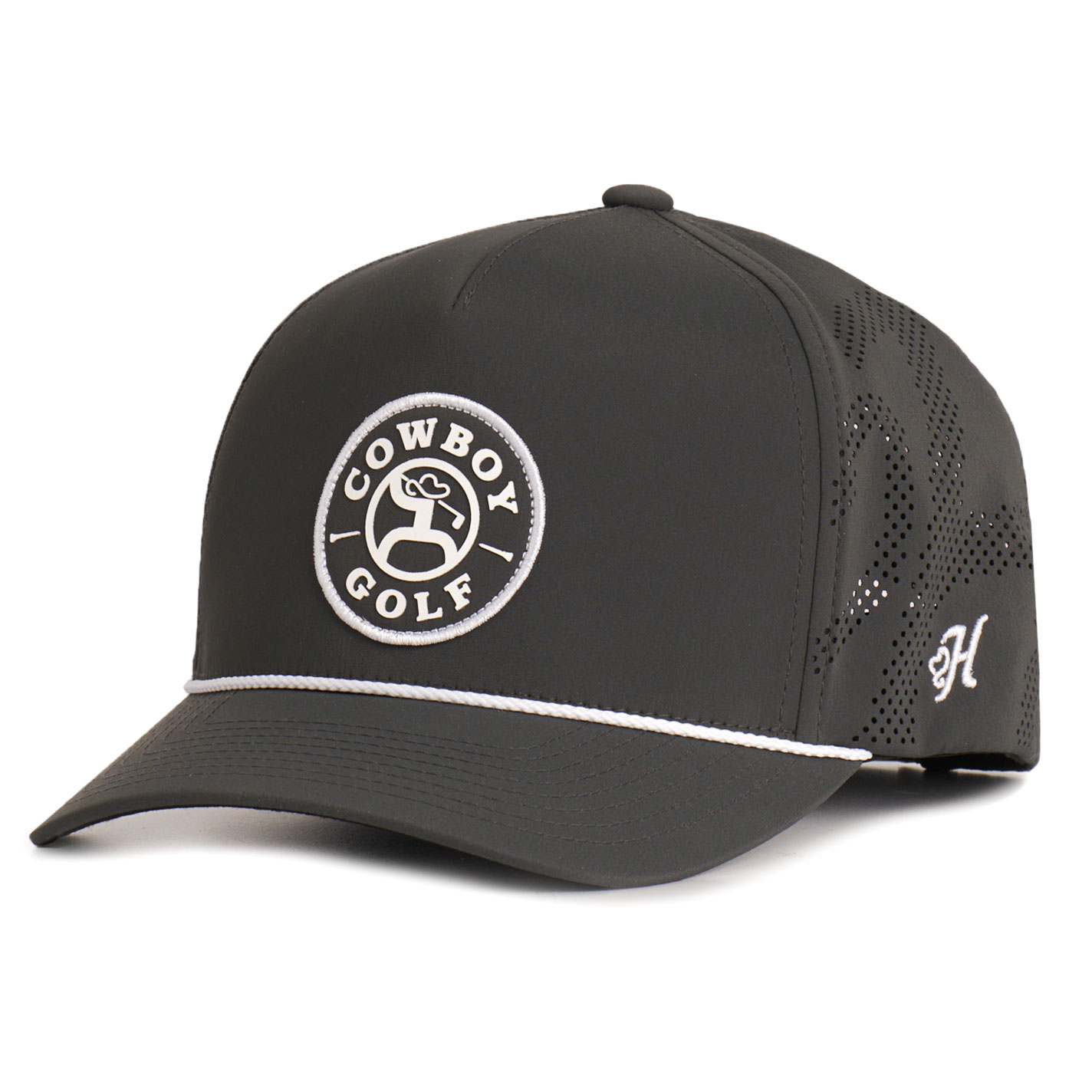 Hooey Men's Gray Round Cowboy Golf Performance Logo Patch Cap - Image 1