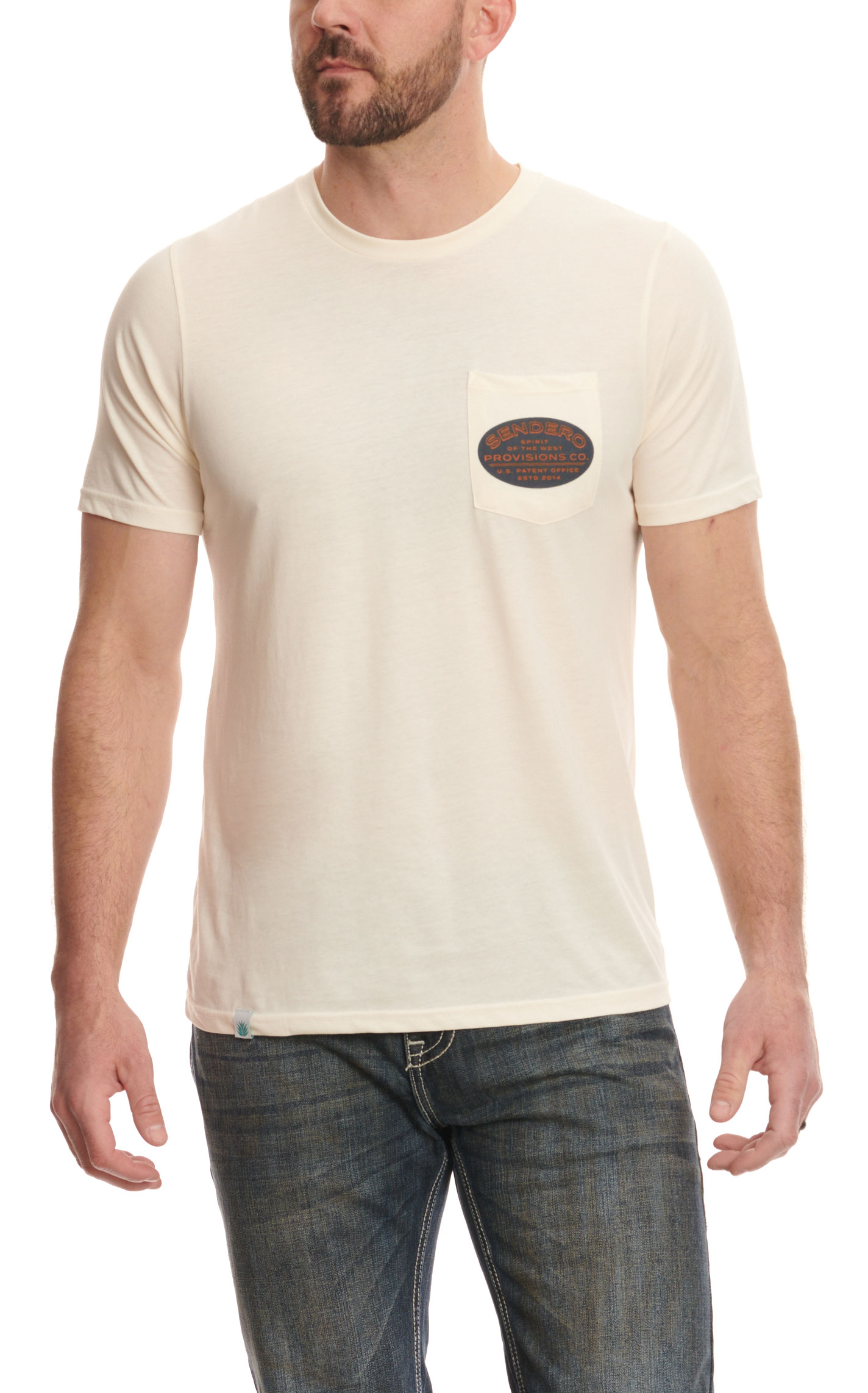 Sendero Provisions Co. Men's Bone Jackalope Desert Night  Logo Graphic Short Sleeve T-Shirt - Image 1