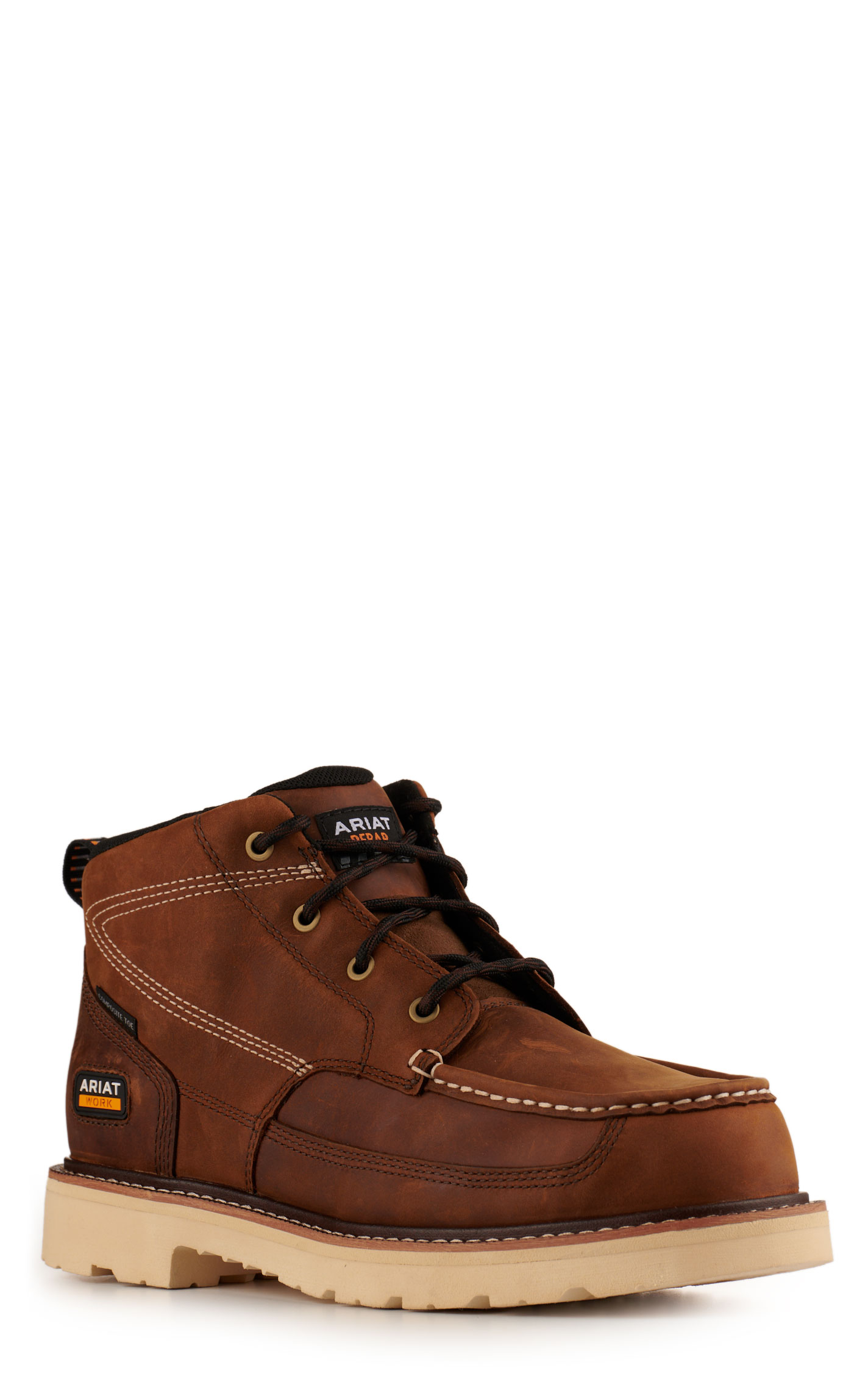 Ariat Men's Rebar Lift Distressed Brown Round Composite Toe Chukka Work Boot - Image 1