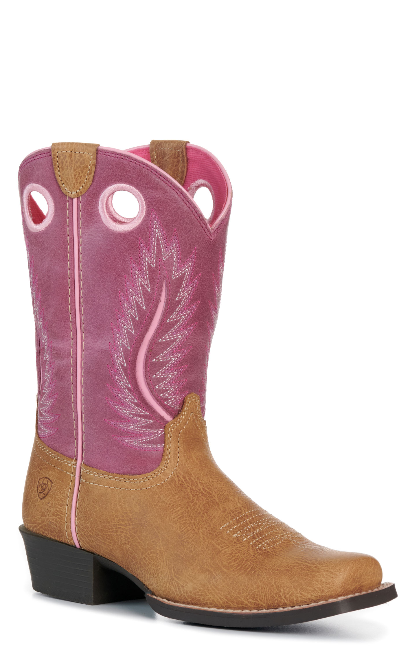Ariat Youth Futurity Fort Worth Cottage and Rosebud Cutter Toe Cowboy Boots - Image 1