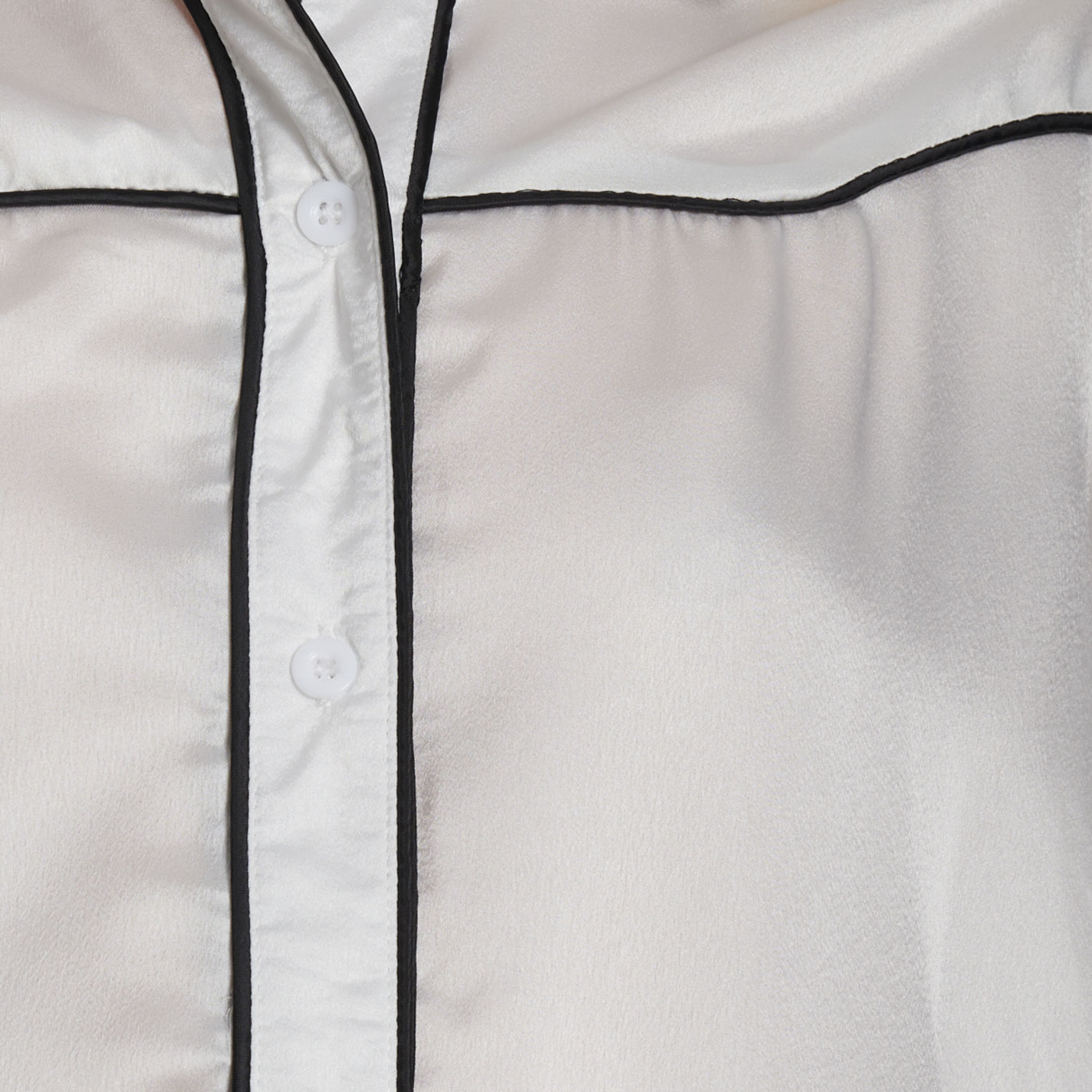 Blue B Women's White & Black Satin Retro Western Top - Image 1