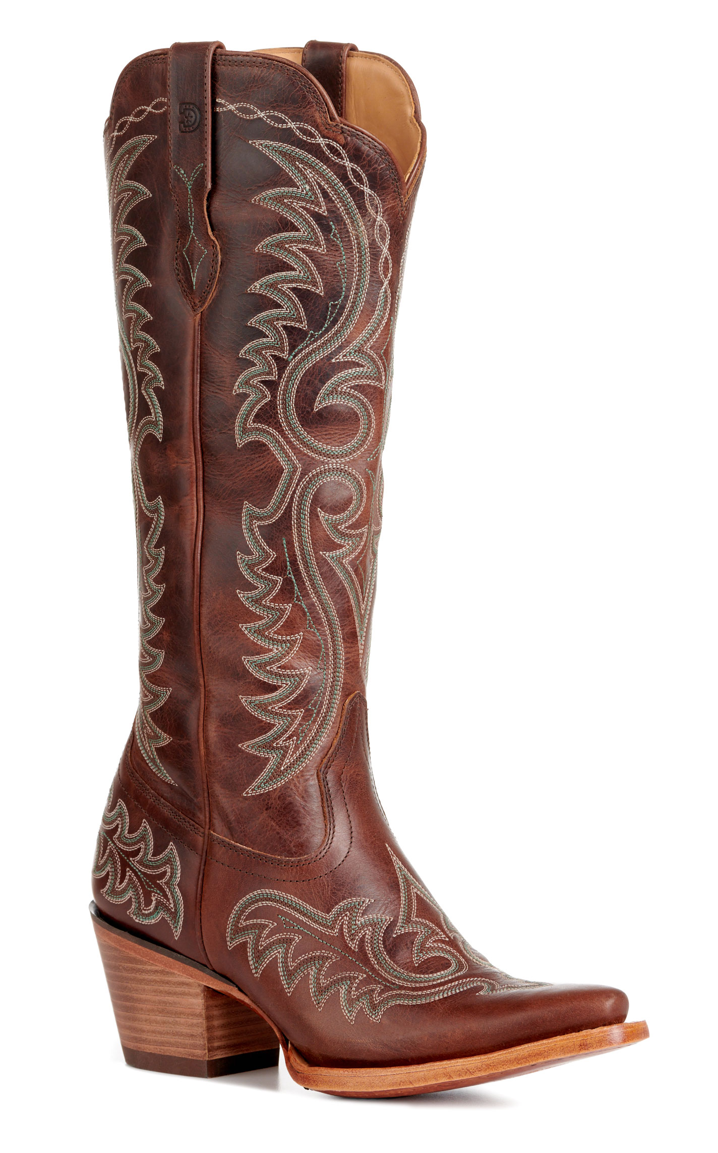 Durango Women's Crush Mahogany Snip Toe Tall Cowboy Boots - Image 1