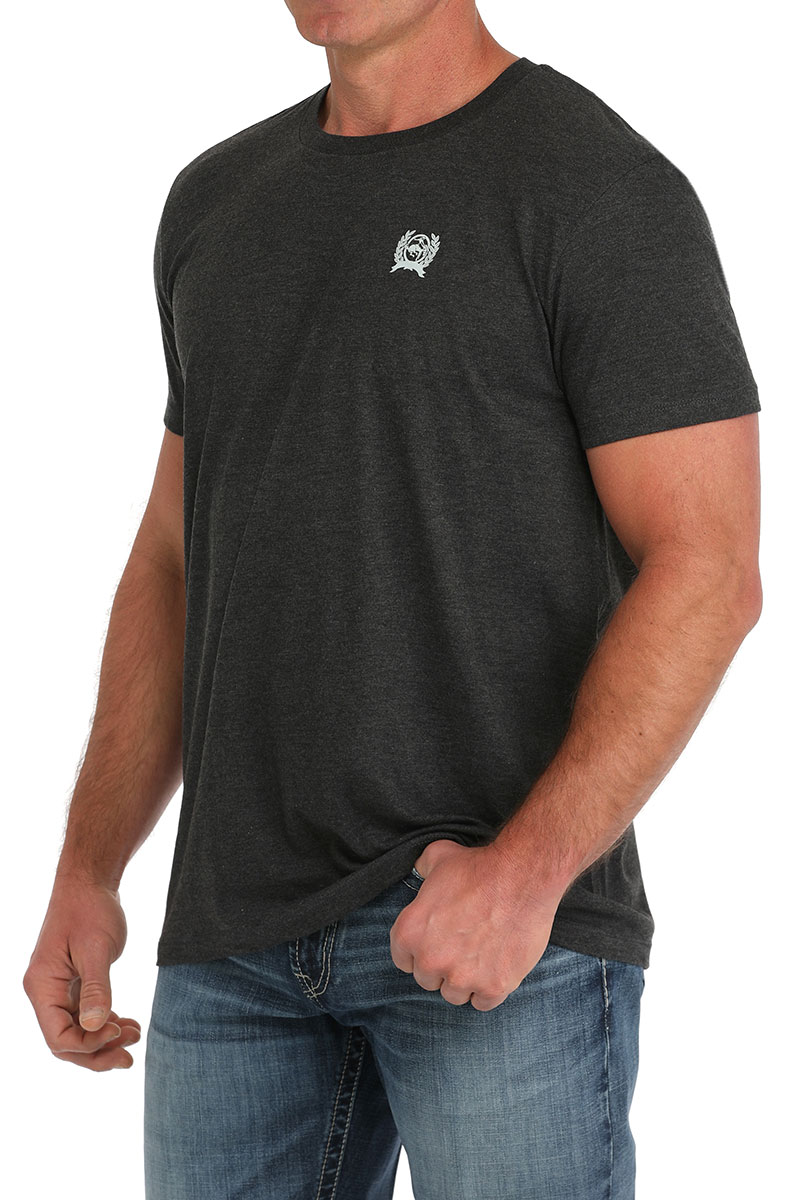 Cinch Men's Black Striped Hex Logo Graphic T-Shirt - Image 1