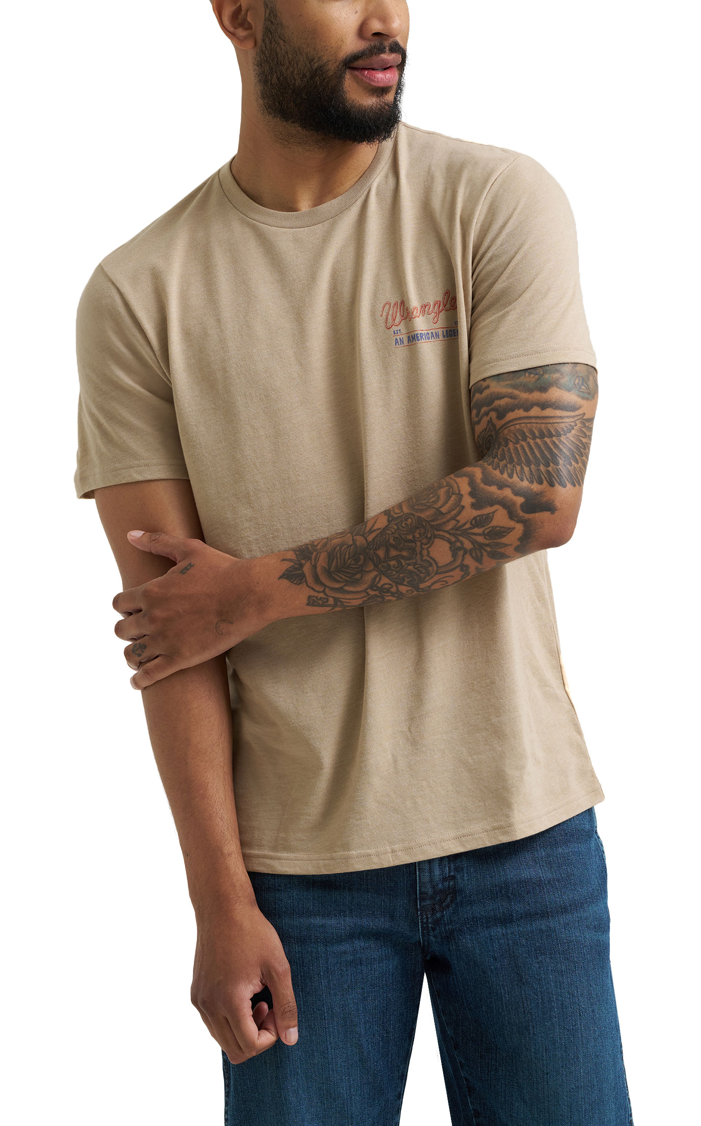 Wrangler Men's Natural Bronc Rider Graphic T-Shirt - Image 1