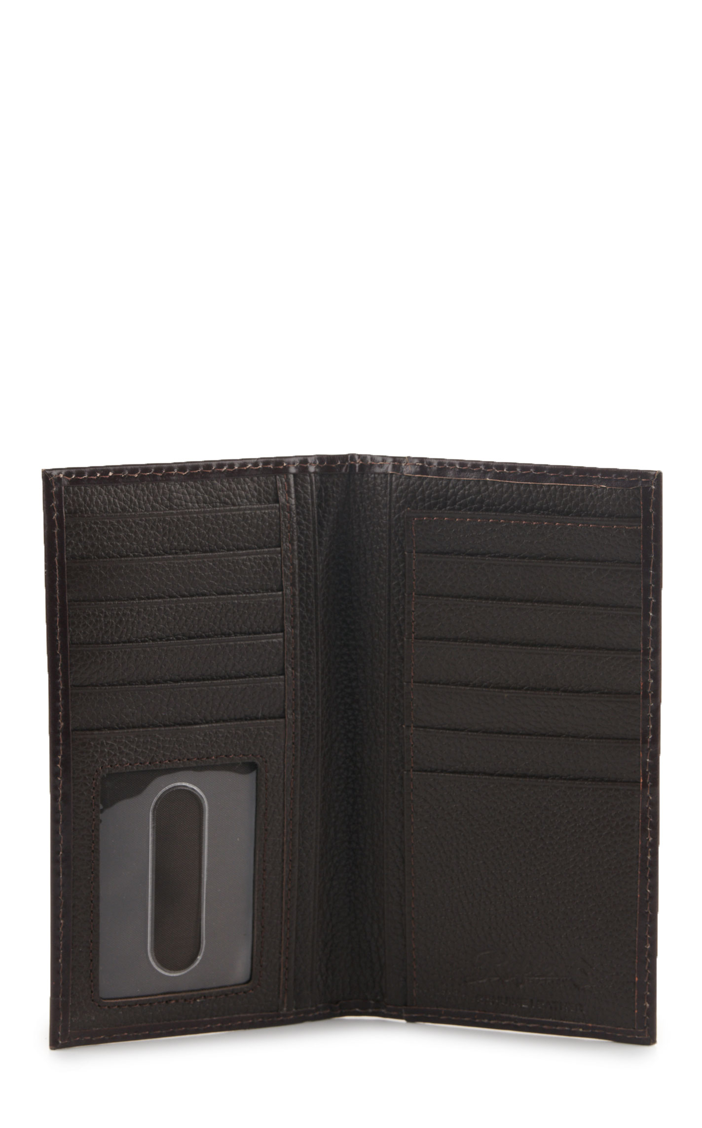 Rafter C Men’s Leather Hair on Hide with Cream Underlay Checkbook Cover Rodeo Wallet - Image 1