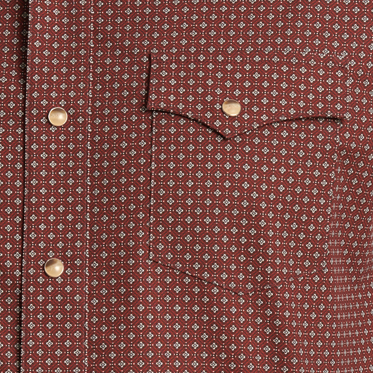 Wrangler Retro Men's Burgundy Geo Print Long Sleeve Western Shirt - Image 1
