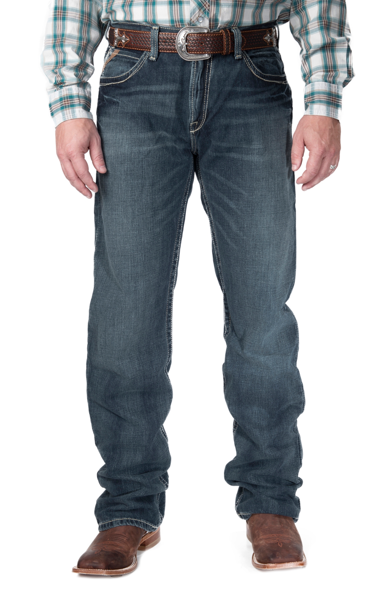 Ariat Men's M4 Boundary Relaxed Fit Low Rise Boot Cut Jean - Extended Sizes (42-44) - Image 1