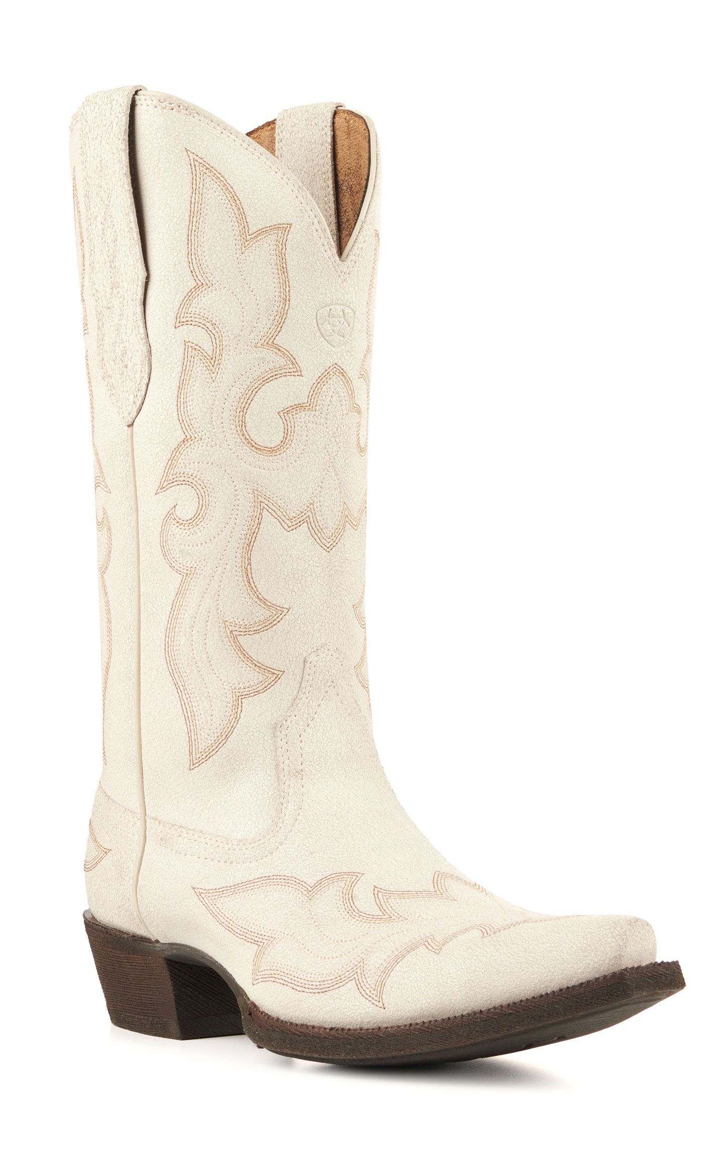 Ariat Women's Jennings Ivory White StretchFit Snip Toe Cowboy Boots - Image 1