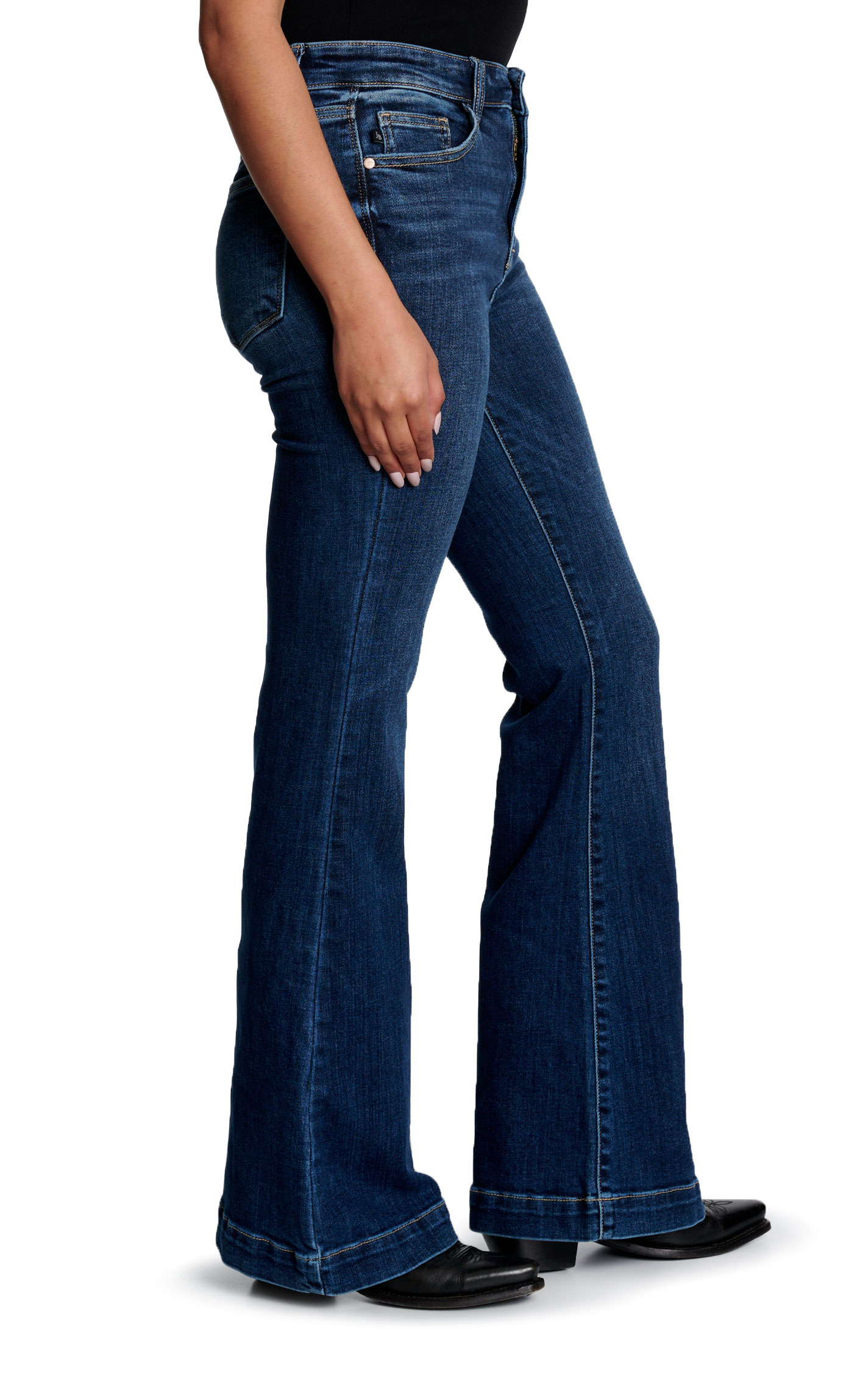 Judy Blue Women's High Rise Dark Wash Trouser Flare Jeans - Plus Sizes - Image 1