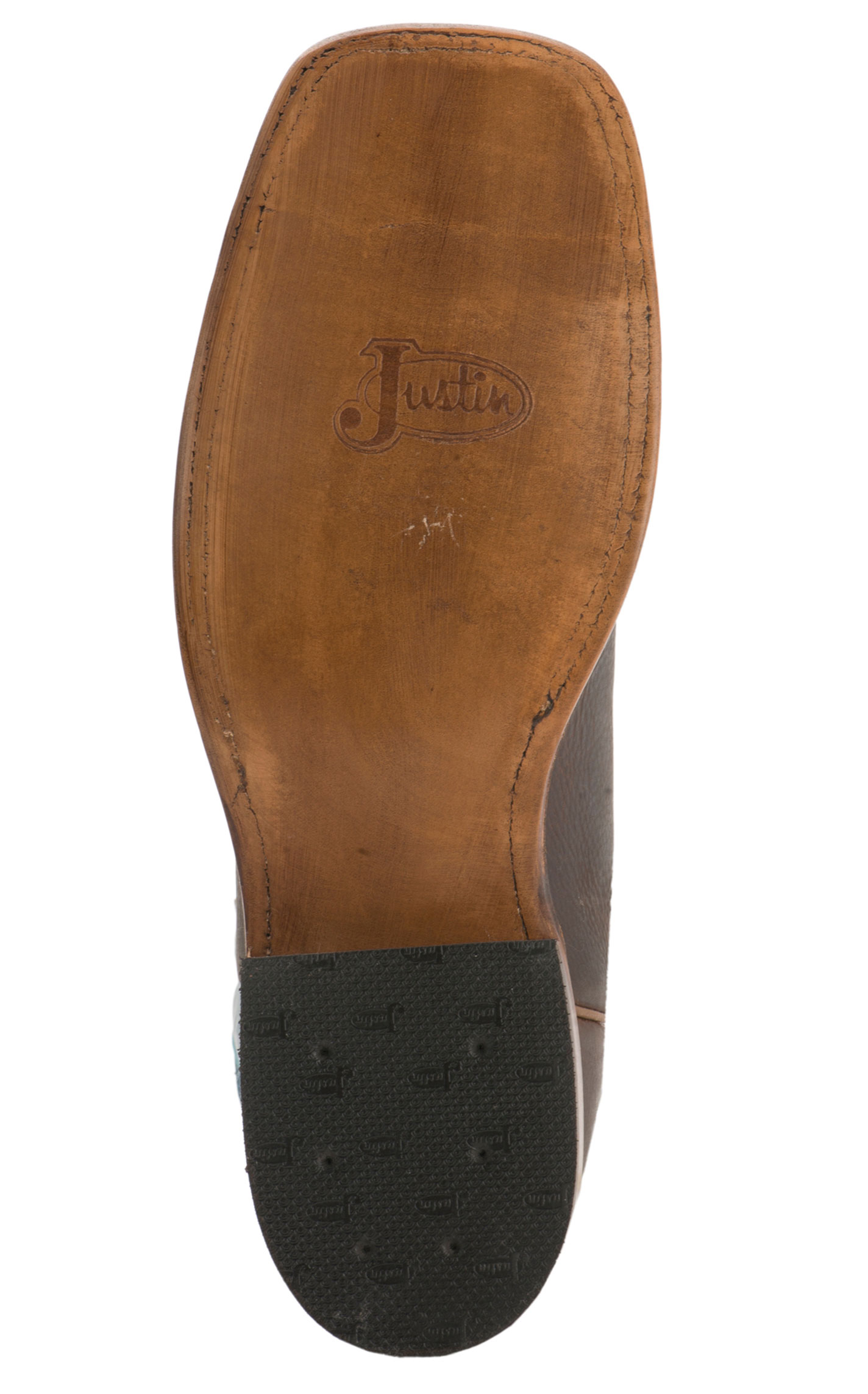 Justin Men's Bent Rail Austin Copper and Teal Wide Square Toe Cowboy Boots - Image 1