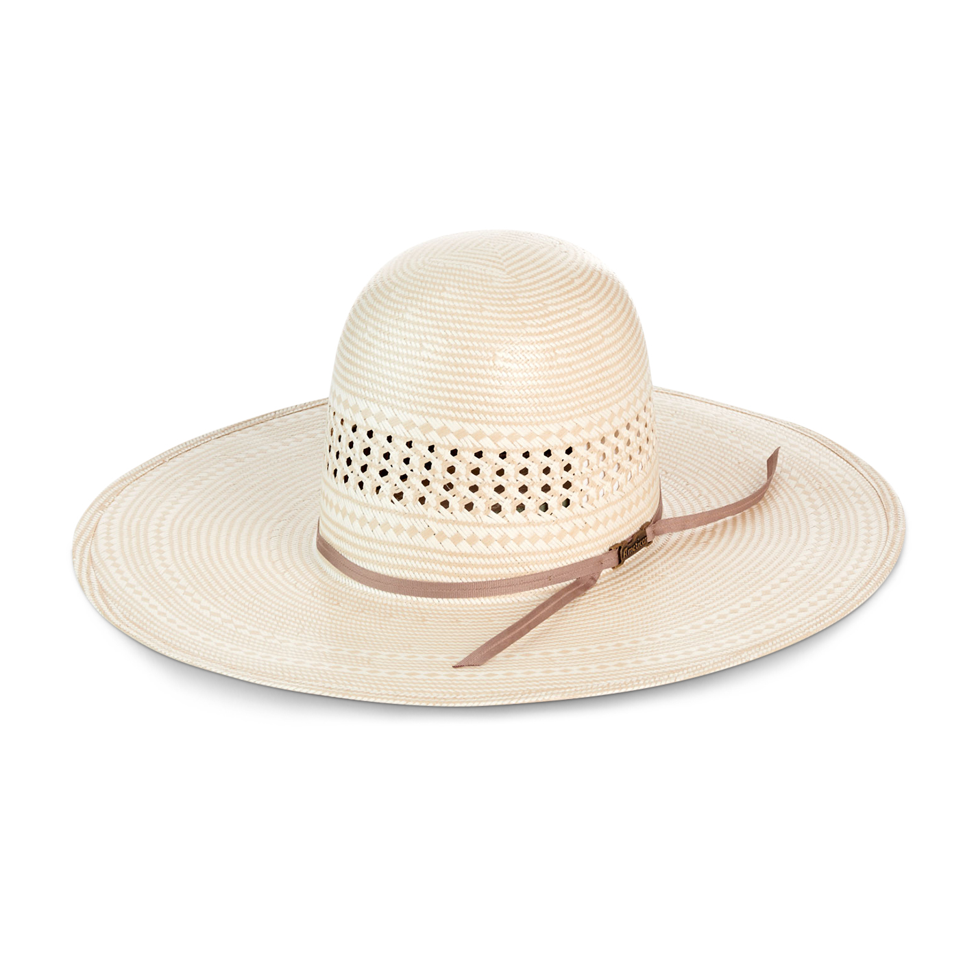American Hat Two Tone Vent Open Crown Straw Cowboy Hat - Image 1