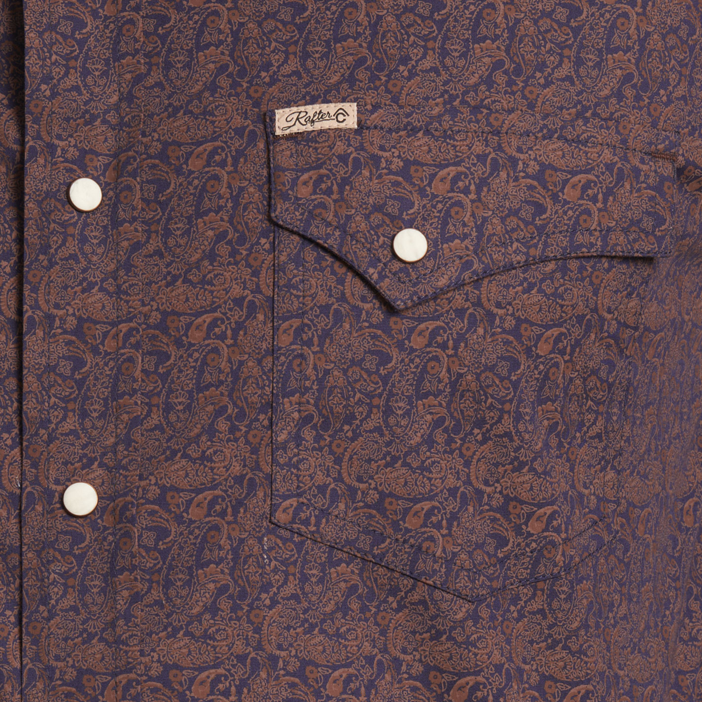 Rafter C Men's Navy Paisley Western Shirt - Image 1