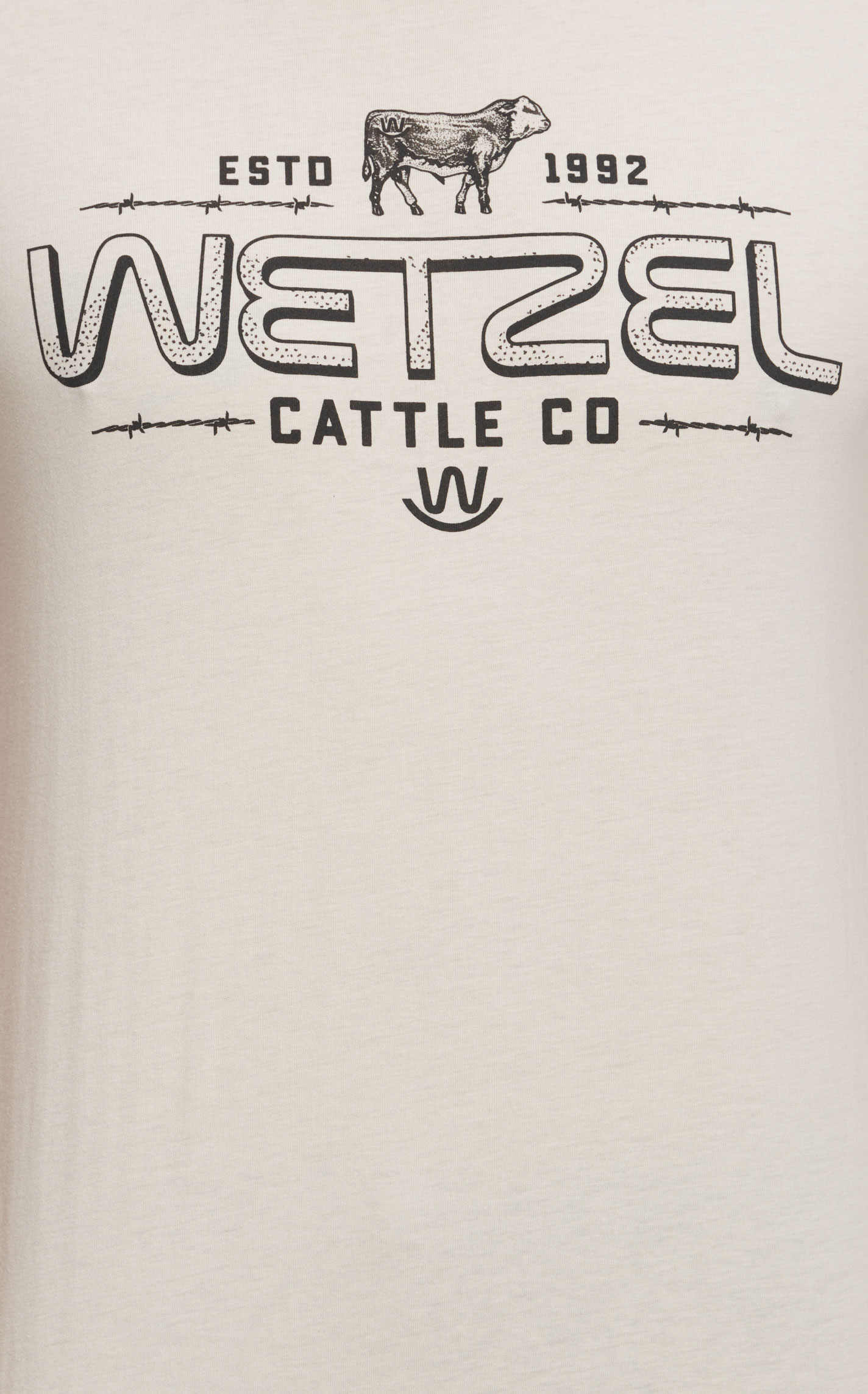 C.C. Creations Men's Light Putty Wetzel Cattle Co. Graphic Short Sleeve T-Shirt - Image 1
