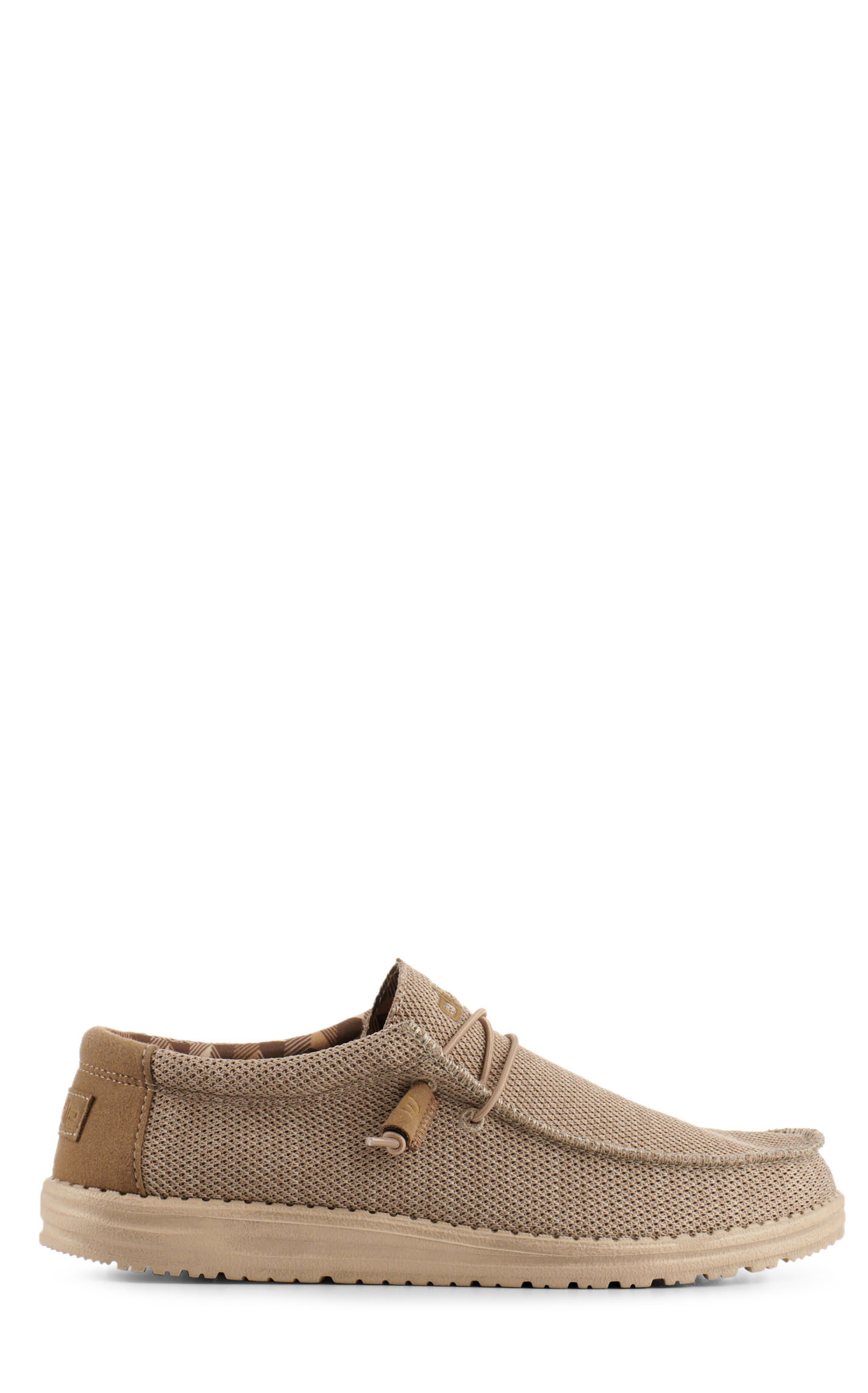 Hey Dude Men's Wally Sox Khaki Round Toe Lace Up Casual Shoes - Image 1