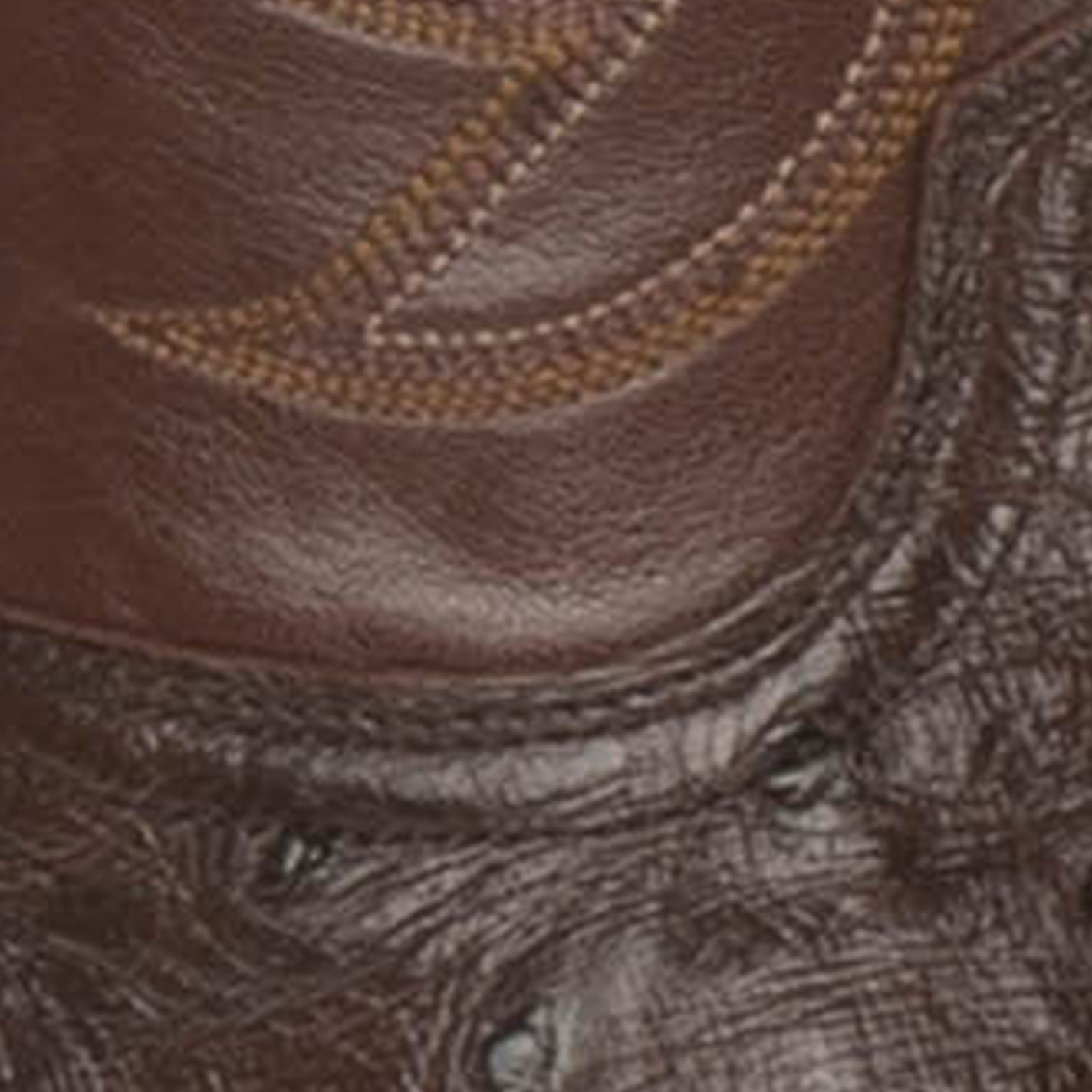Lucchese Men's Brown and Sienna Full Quill Round Toe Exotic Cowboy Boots - Image 1