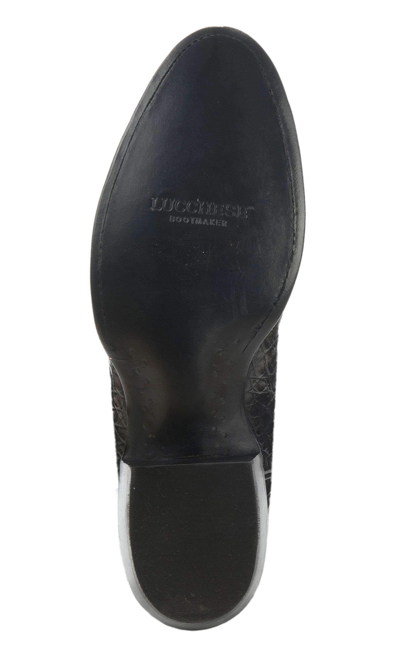 Lucchese Men's Black Ultra Caiman Belly R-Toe Exotic Cowboy Boots - Image 1