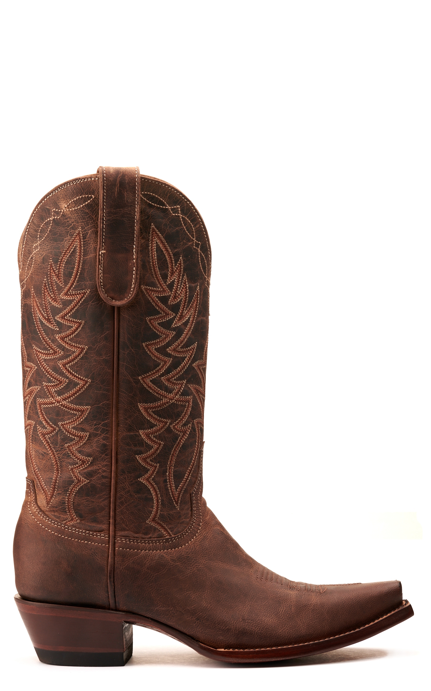Cavender’s Women’s Burnished Tan Leather Snip Toe Cowboy Boots - Image 1
