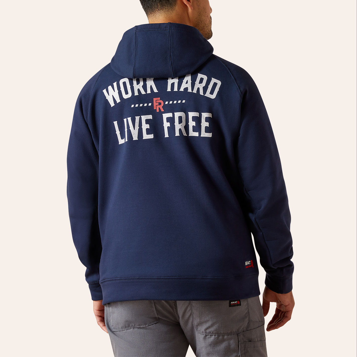 Ariat Men's FR DuraStretch Work Hard Navy Work Hoodie - Image 1