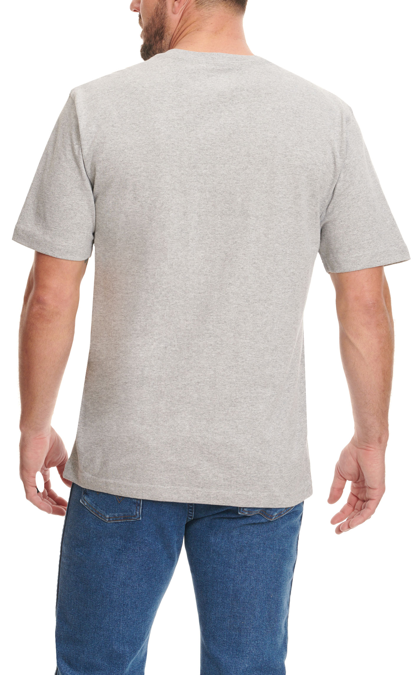Carhartt Men's Gray Heavyweight Loose Fit Logo Graphic Work T-Shirt - Image 2