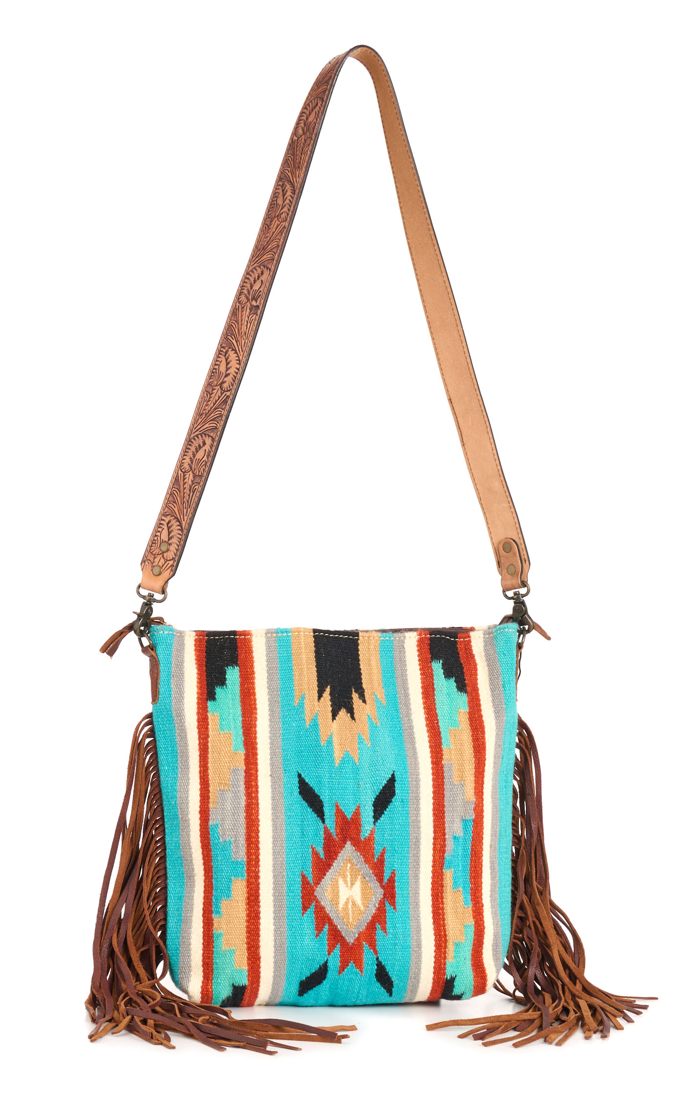 American Darling Colorful Blanket Fringed Crossbody - Image 1