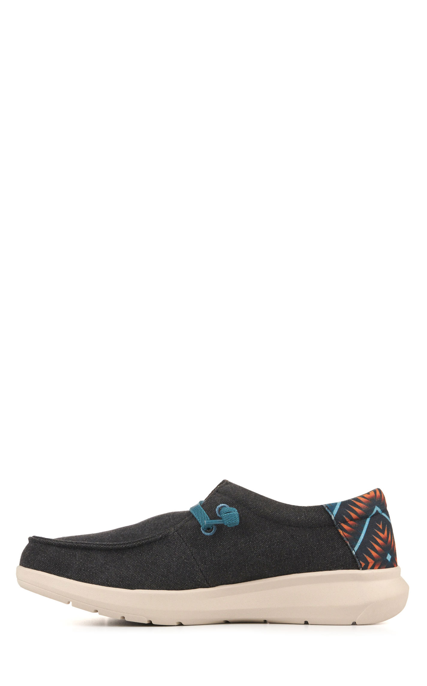 Ariat Men's Hilo Charcoal Blue with Aztec Print Canvas Stretch Lace Casual Shoe - Image 1