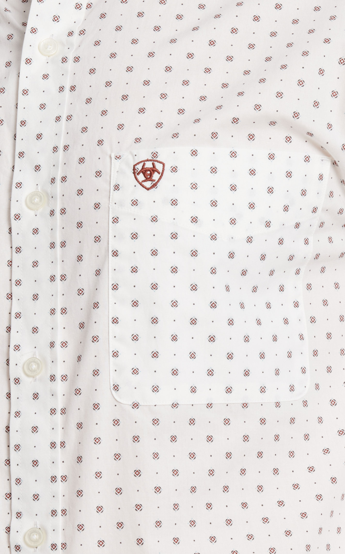 Ariat Men's Pembroke White & Rich Paprika Geo Print Western Shirt - Image 1