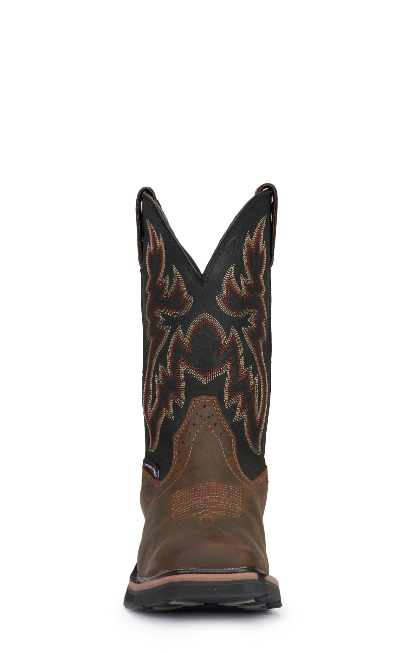 Wolverine Men's Rancher Dark Brown and Black Waterproof Wide Square Toe Wellington Work Boots - Image 1