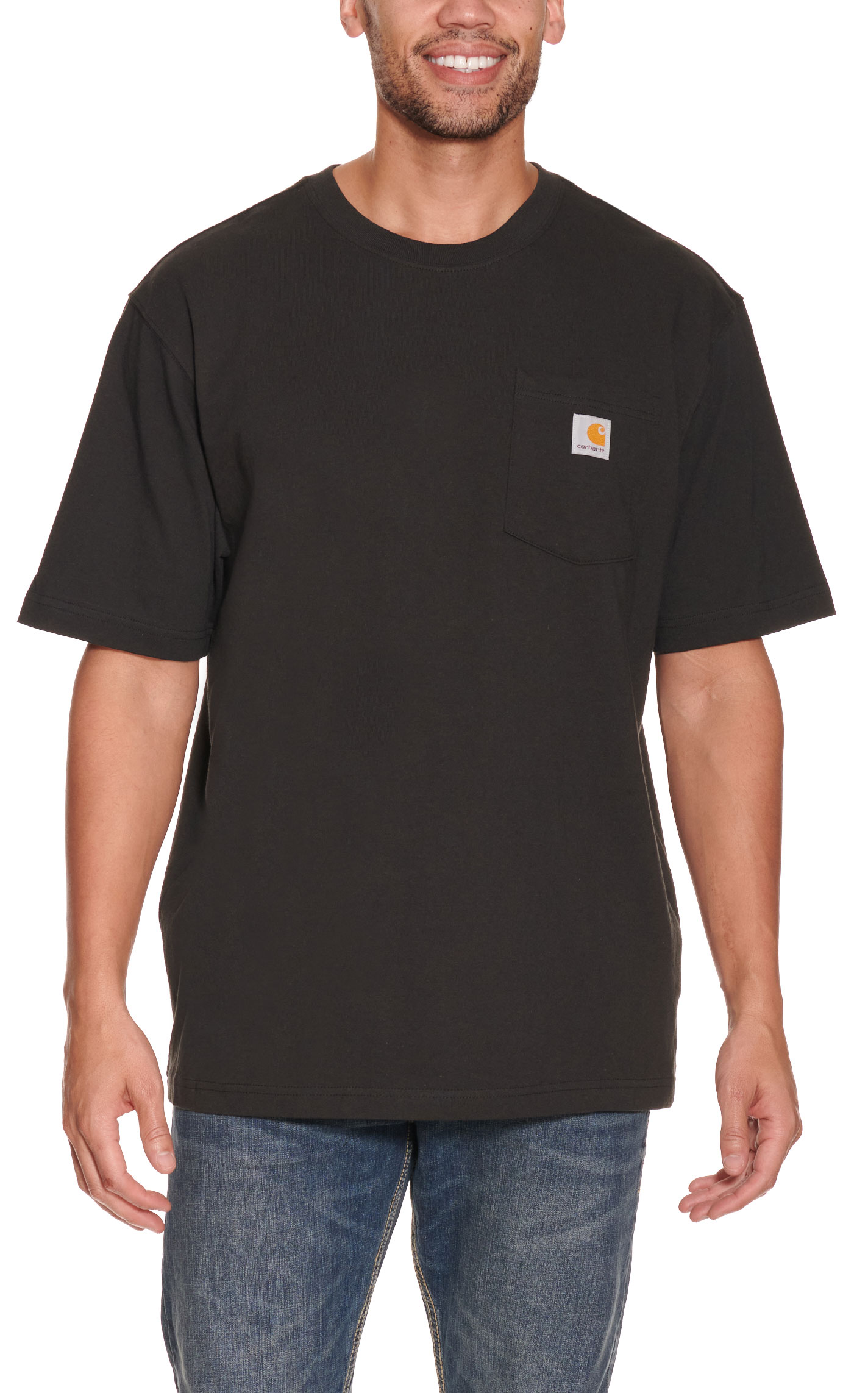 Carhartt Men's Black Loose Fit Logo Pocket Work T-Shirt - Big & Tall - Image 2