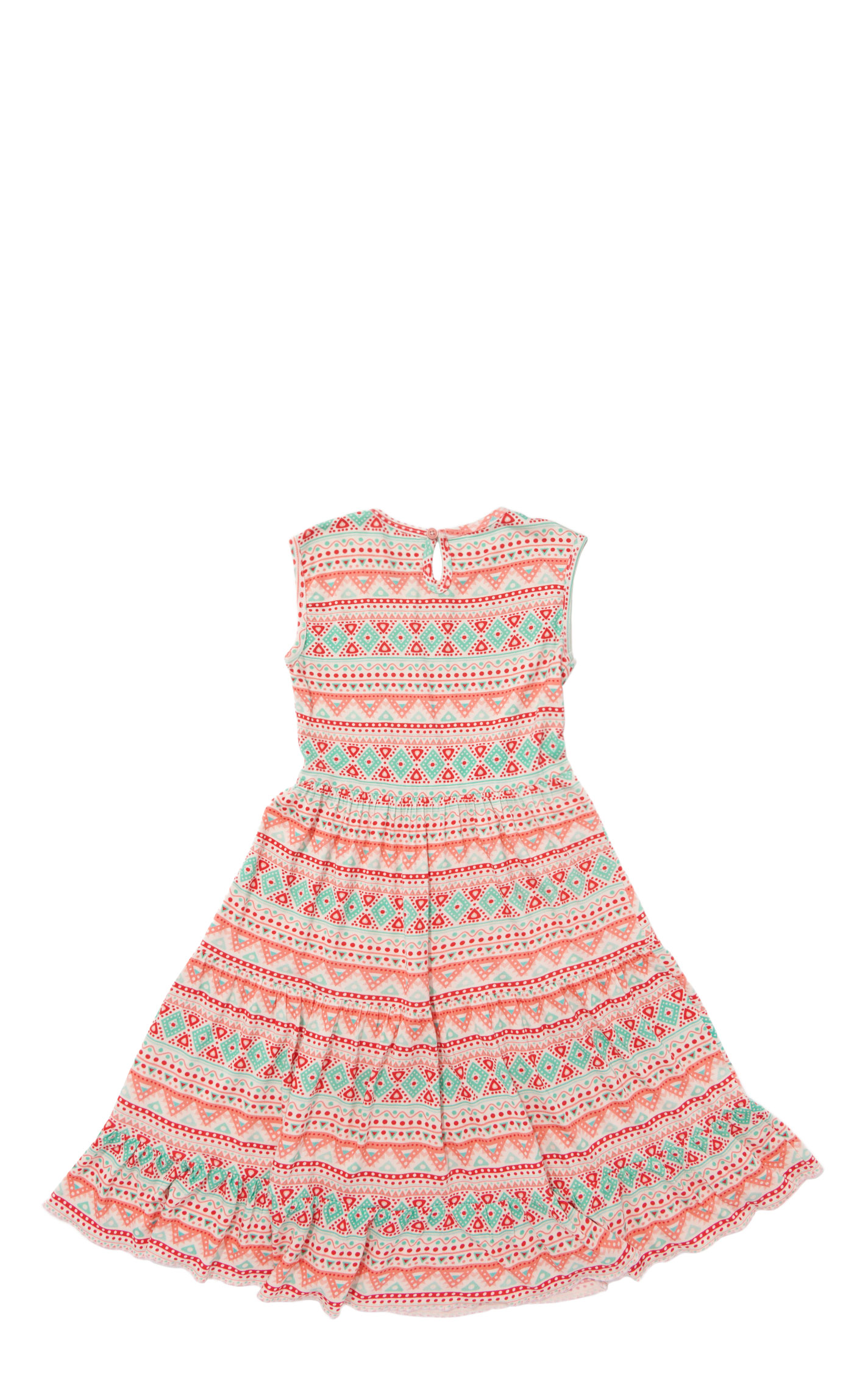 Montana Clothing Girl's Coral Aztec Print Dress - Image 1