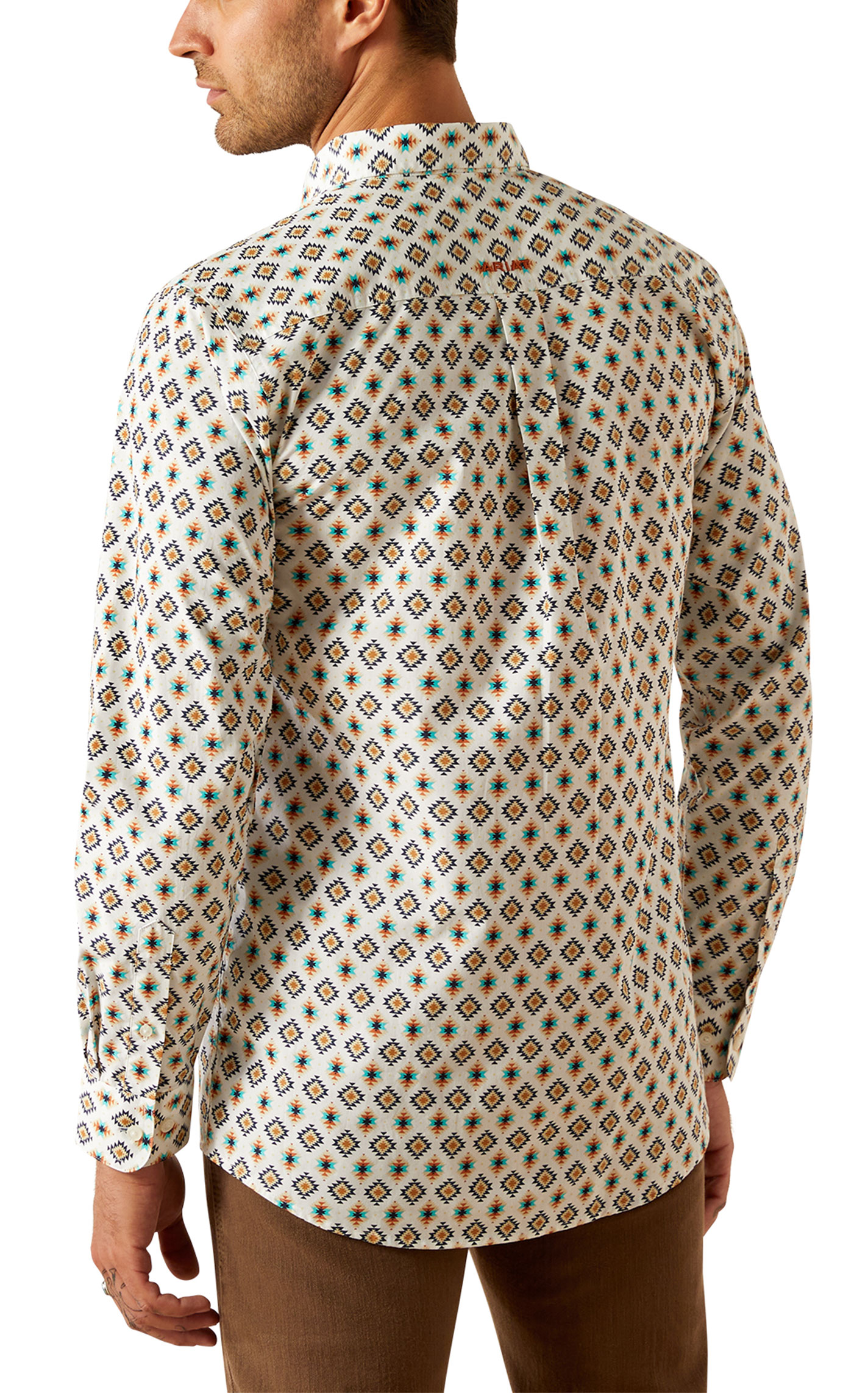 Ariat Men's Judas White & Colorful Aztec Western Shirt - Image 1