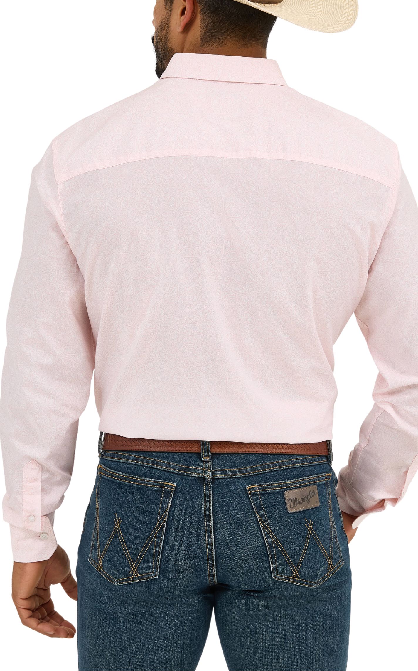 Wrangler Men's Cody Johnson Collection Pink Paisley Western Shirt - Image 1