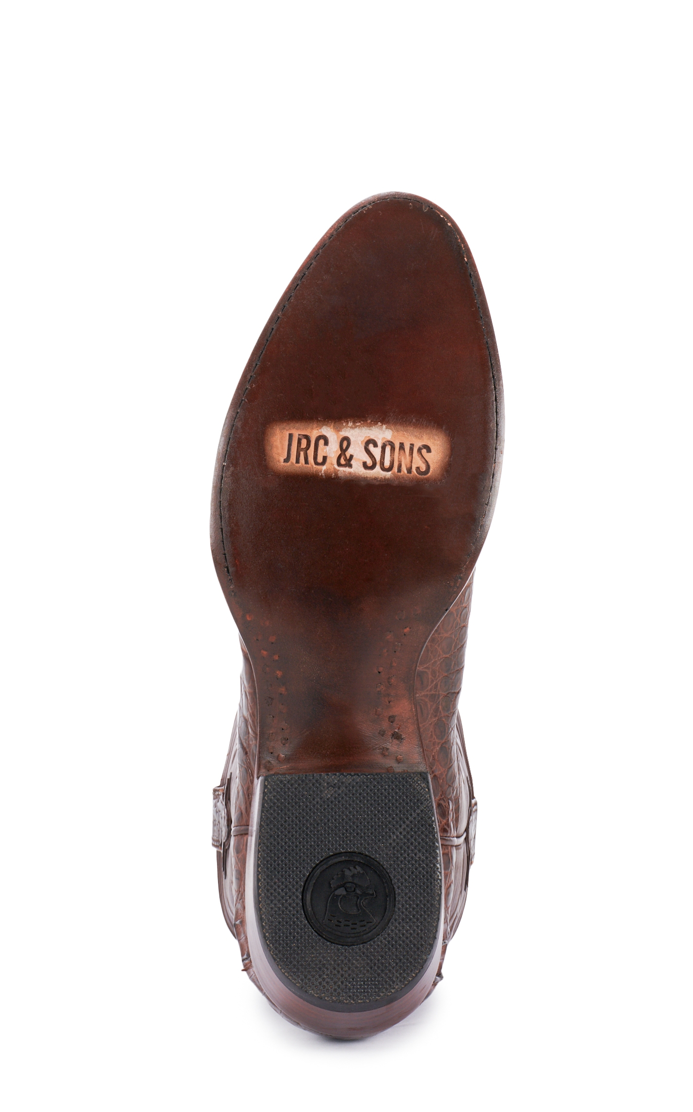 JRC & Sons Men's Weldon Caiman Belly Round Toe Exotic Cowboy Boot in Cigar - Image 1