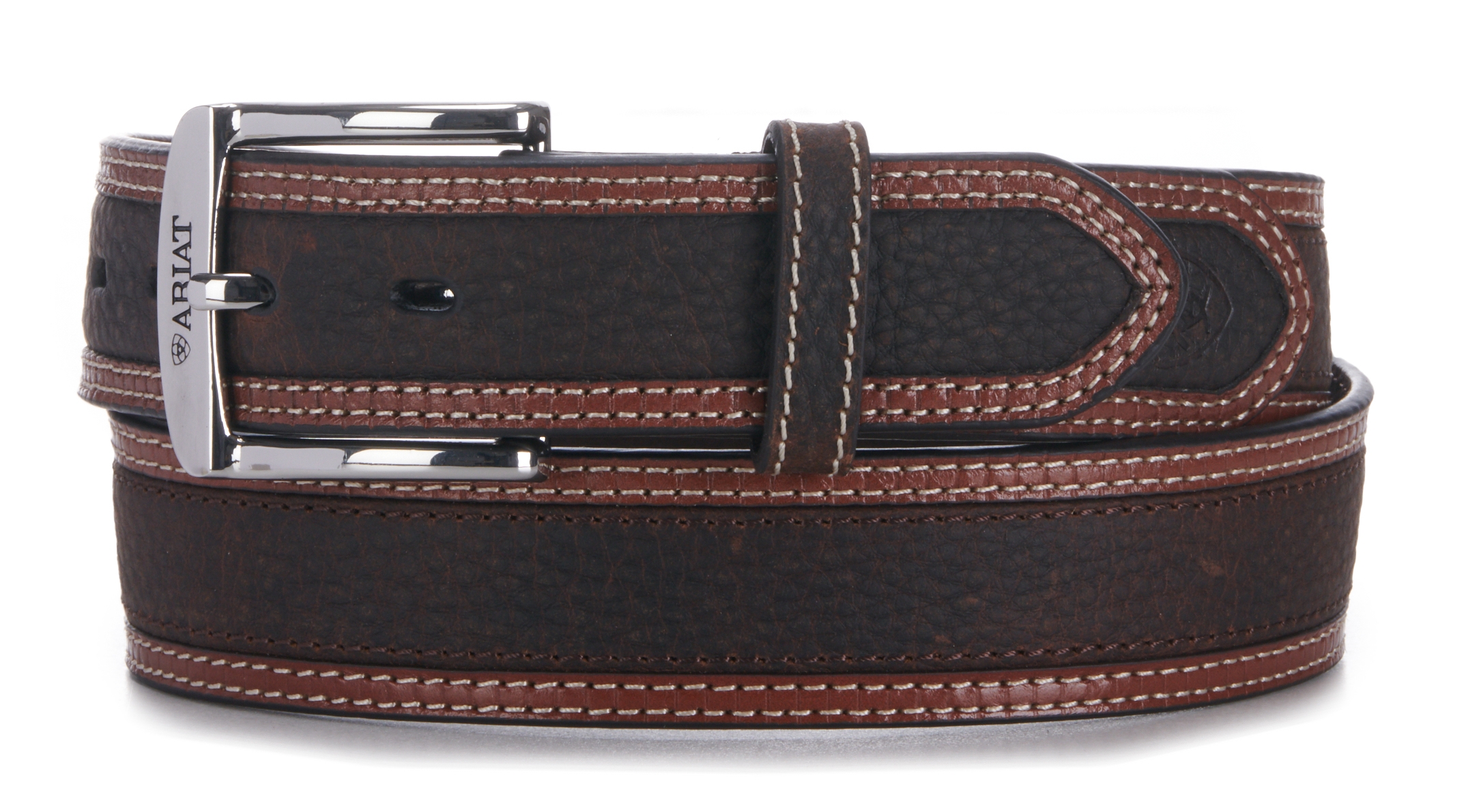 Ariat Men's Diesel Brown Classic Leather Western Belt - Image 1