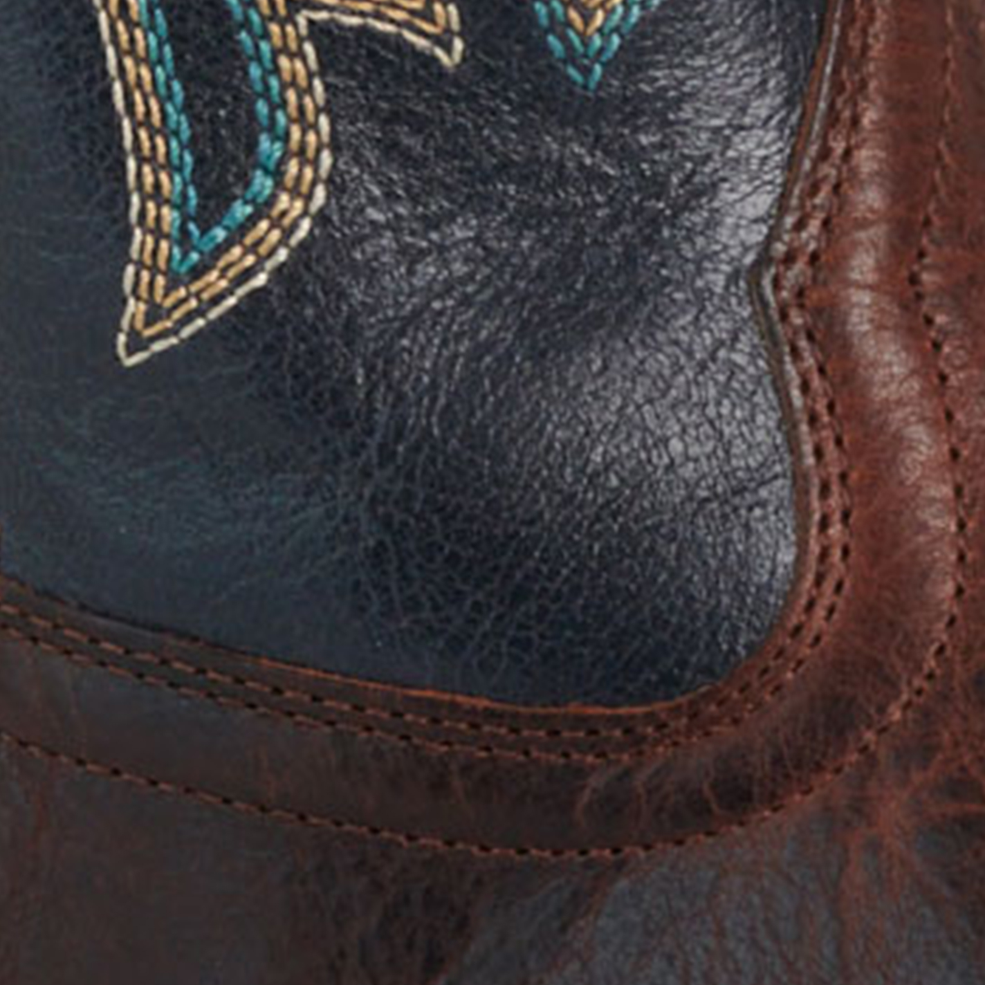 Ariat Women's Showdown Espresso and Blue Wide Square Toe Cowboy Boots - Image 1