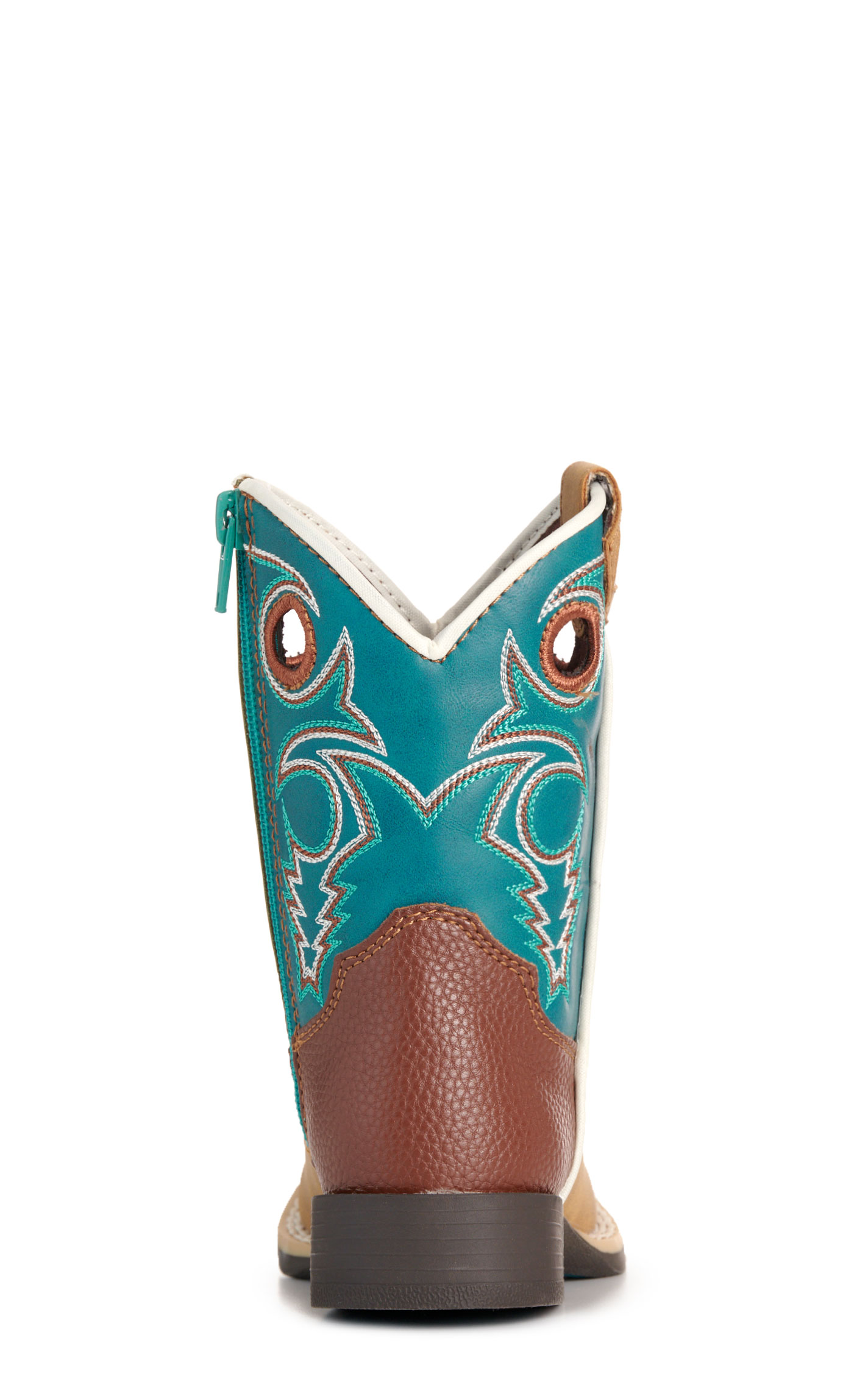 Twister Toddler Jensen Tan & Turquoise Square Toe Boots - Image 1
