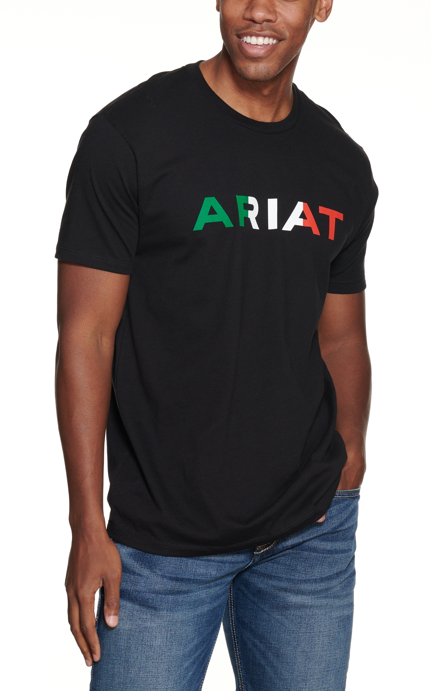 Ariat Men's Black Viva Mexico Flag Short Sleeve T-Shirt - Cavender's Exclusive - Image 1