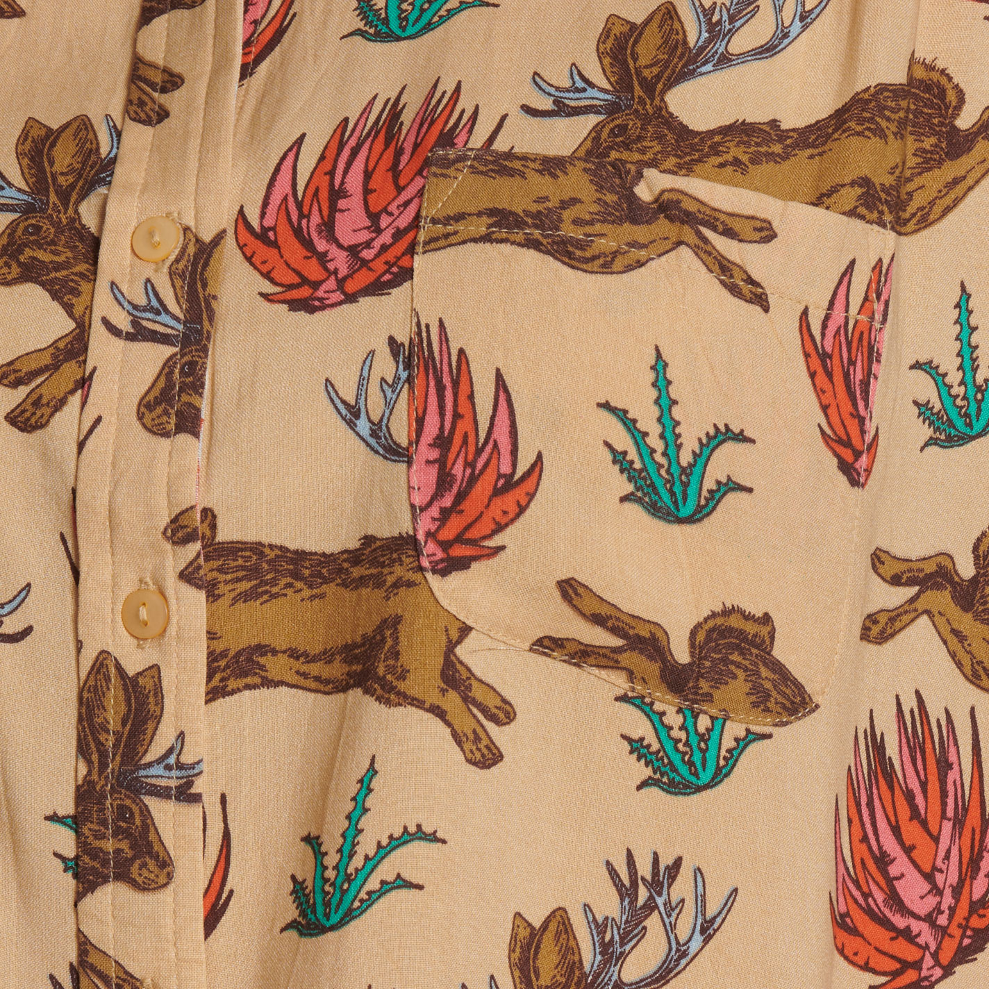 Cotton & Rye Women's Tan Jackelope Print Shirt - Image 1