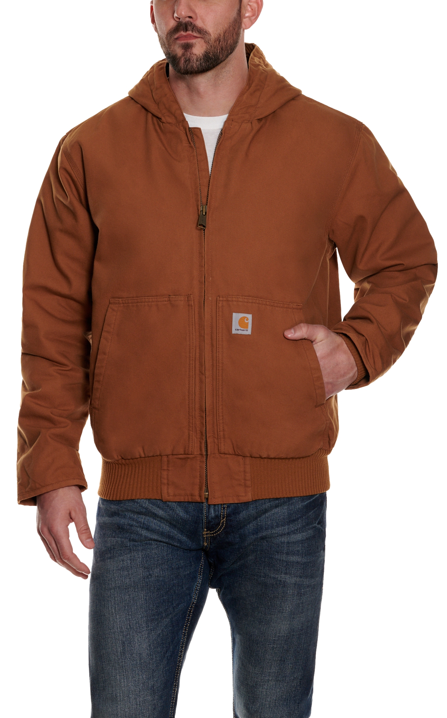 Carhartt Men's Brown Quilted Nylon-lined Active Jacket - Big & Tall - Image 1