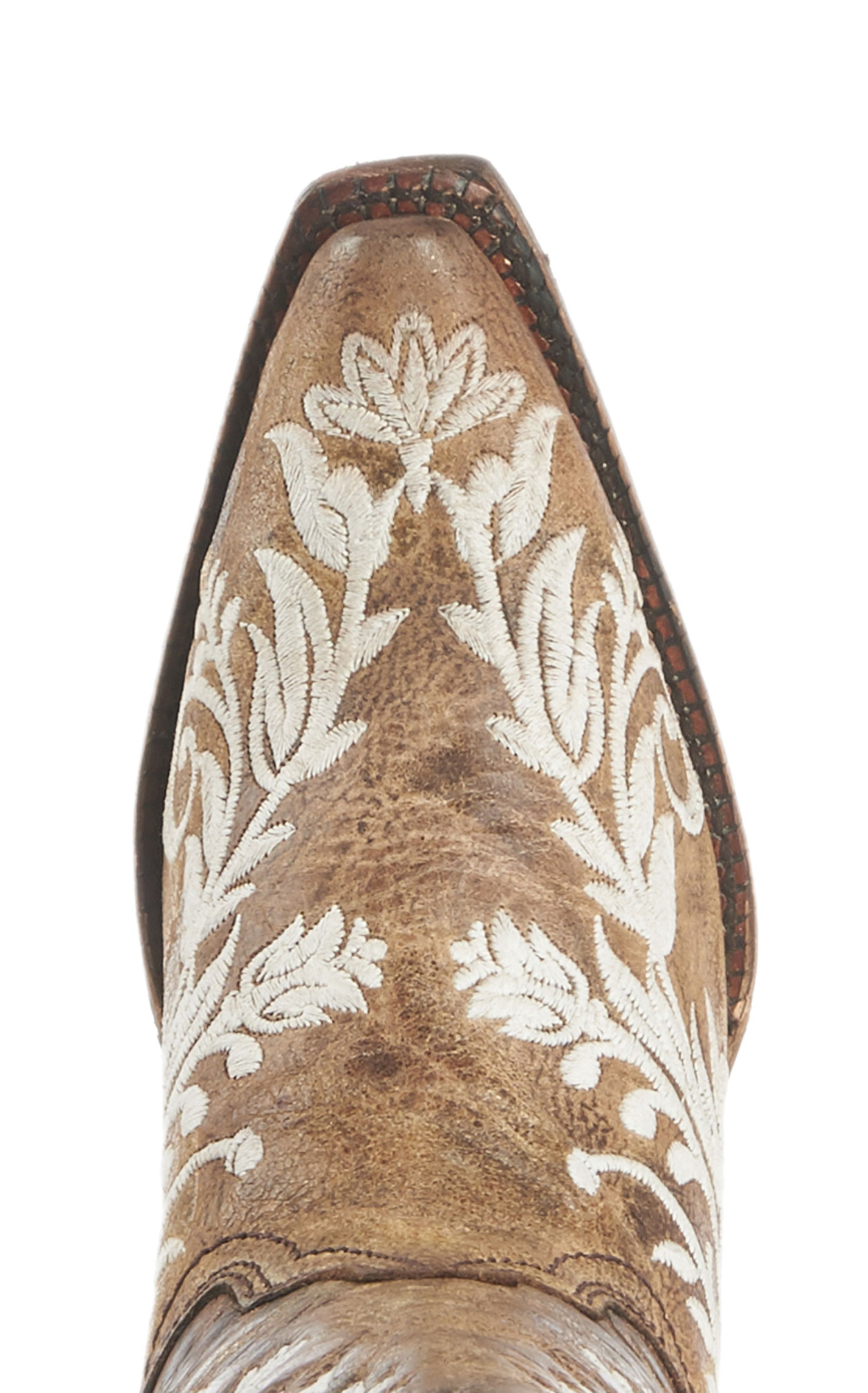 Corral Women's Brown and White Glow in the Dark Embroidery Snip Toe Cowboy Boots - Image 1