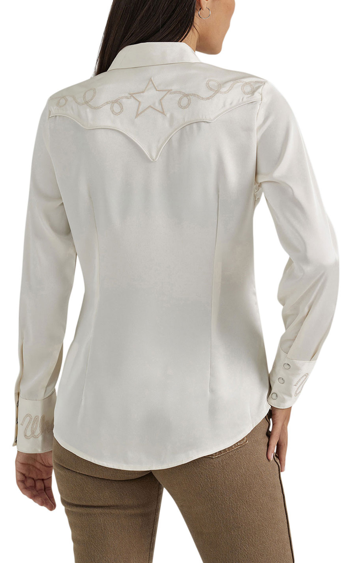 Wrangler Retro Women's Cream Dress Western Shirt - Image 1