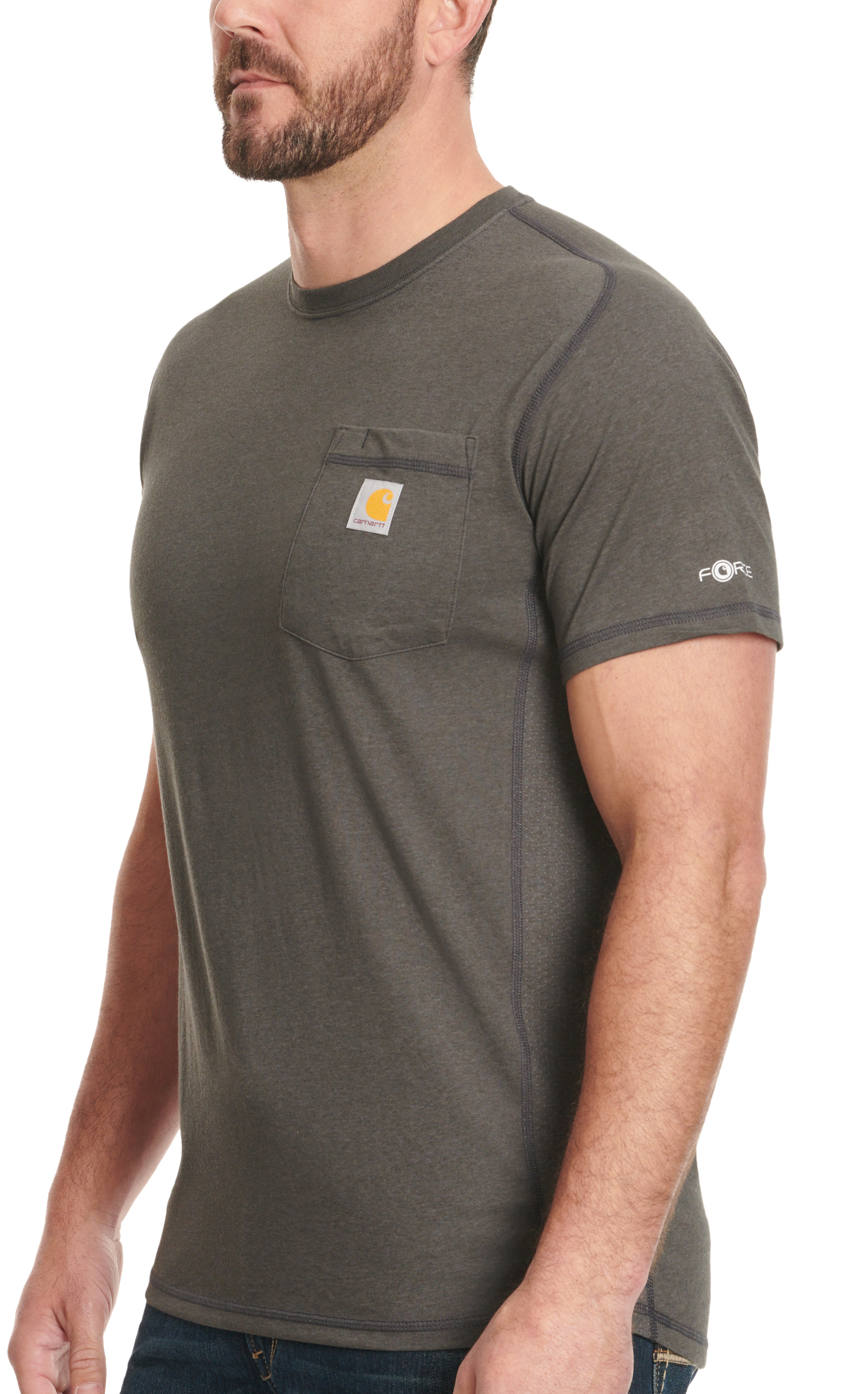 Carhartt Men's Force Carbon Gray Work Pocket T-Shirt - Image 1