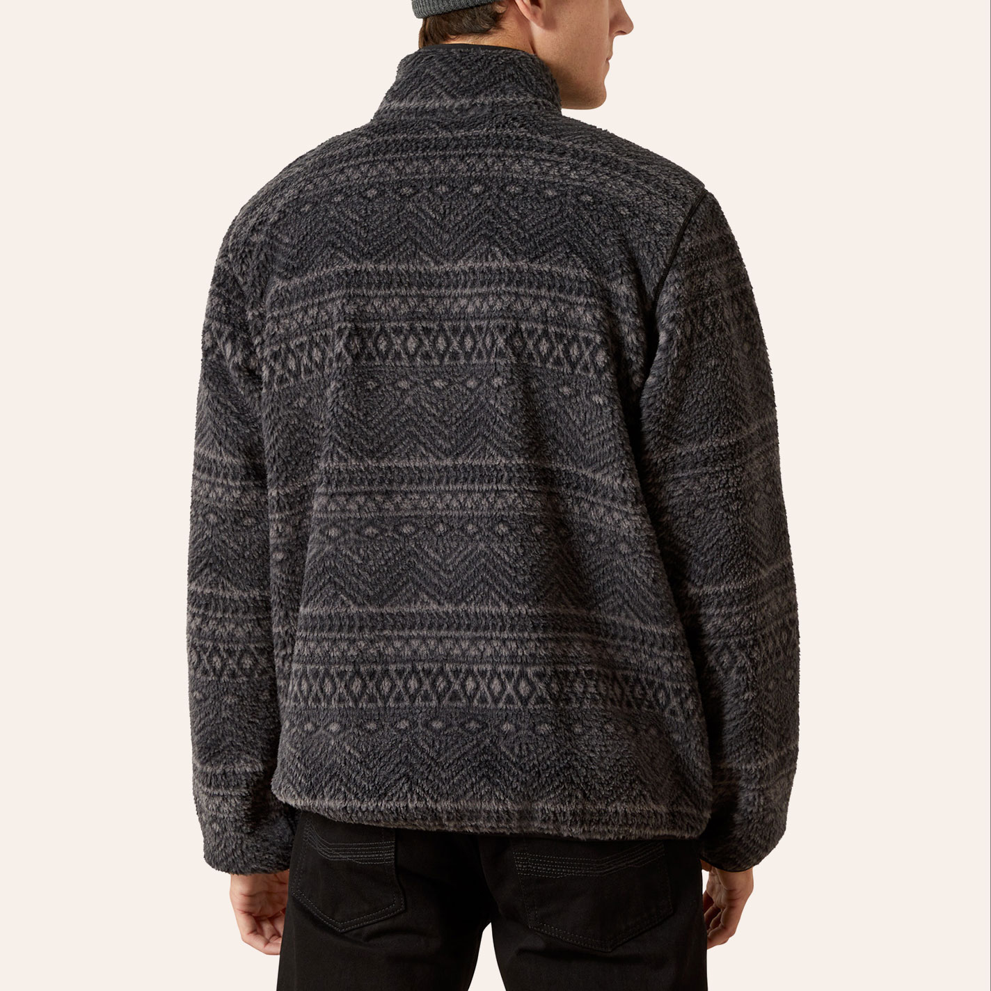 Ariat Men's Polar Bear Charcoal Gray Geo Print Pullover Sweater - Image 1