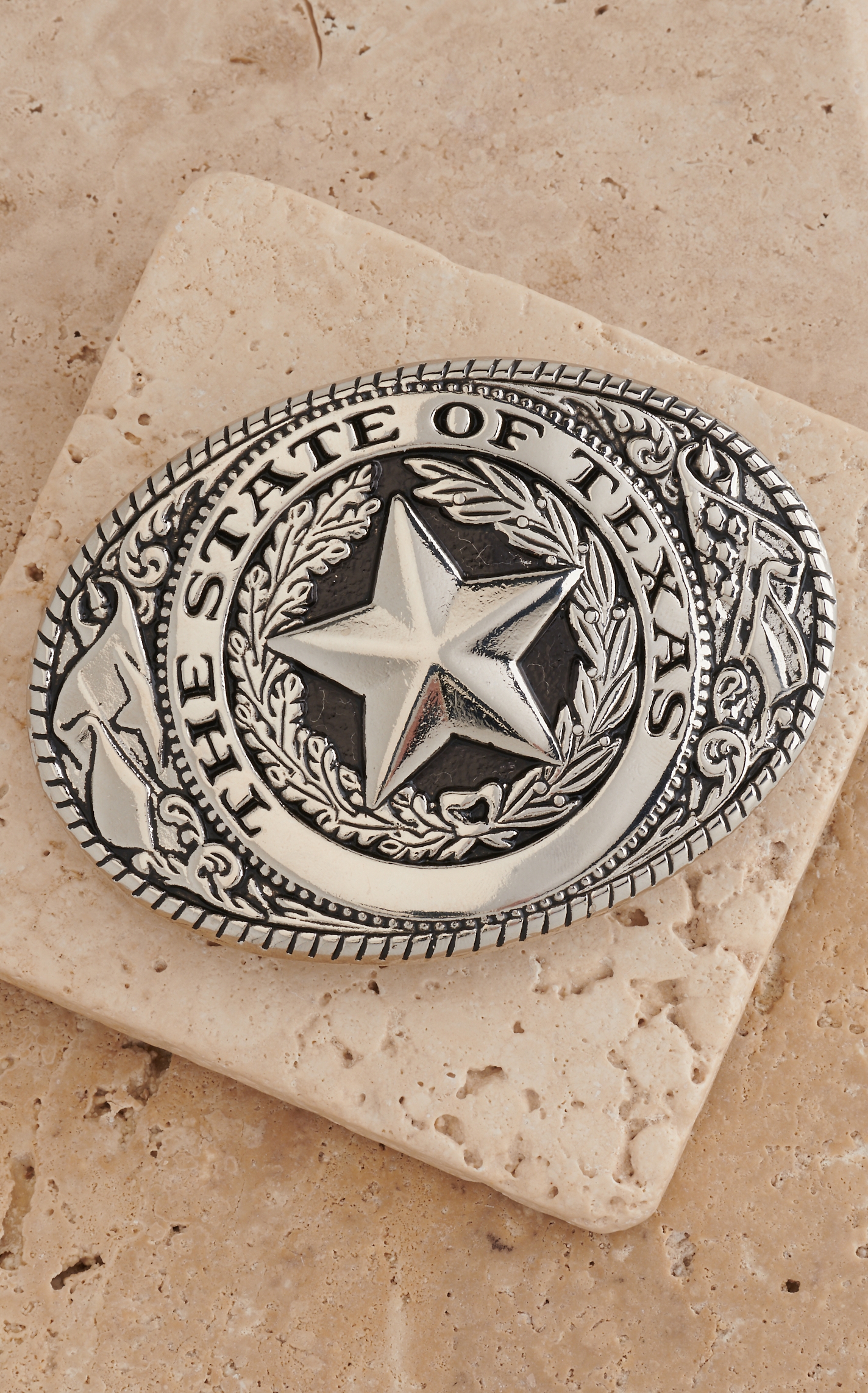 M&F Western Products Silver State of Texas Seal Belt Buckle - Image 1