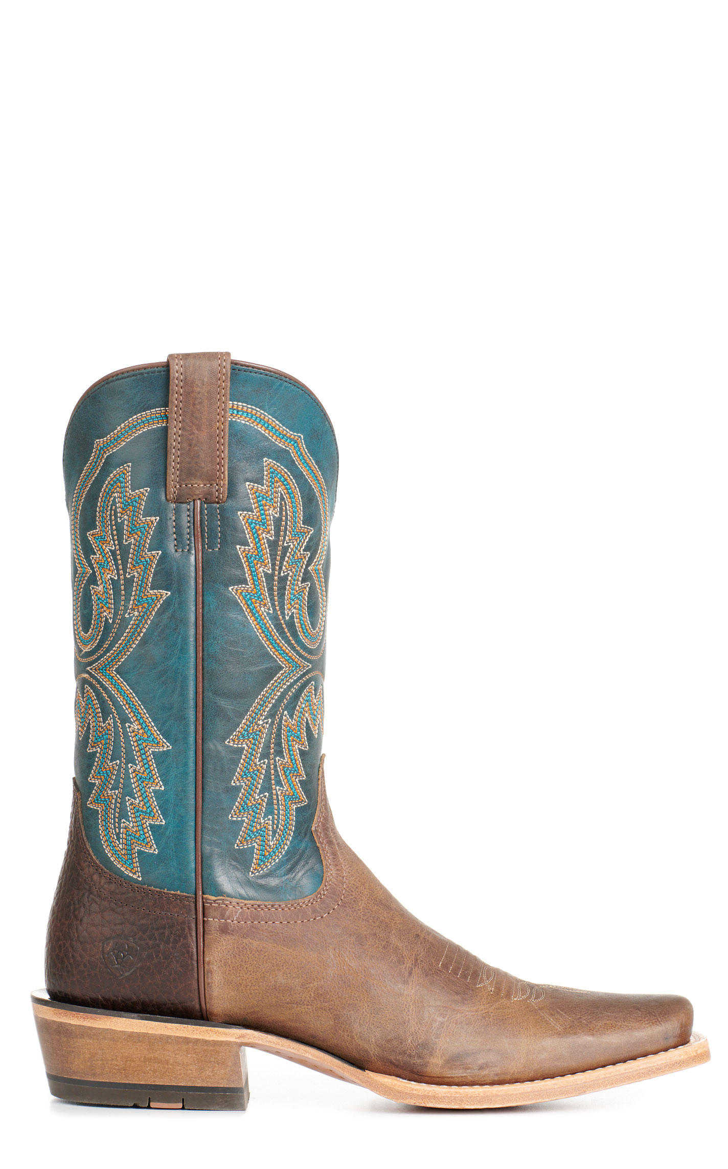 Ariat Men's Futurity Cashout Dark Brown and Teal Punchy Square Toe Cowboy Boots - Image 1