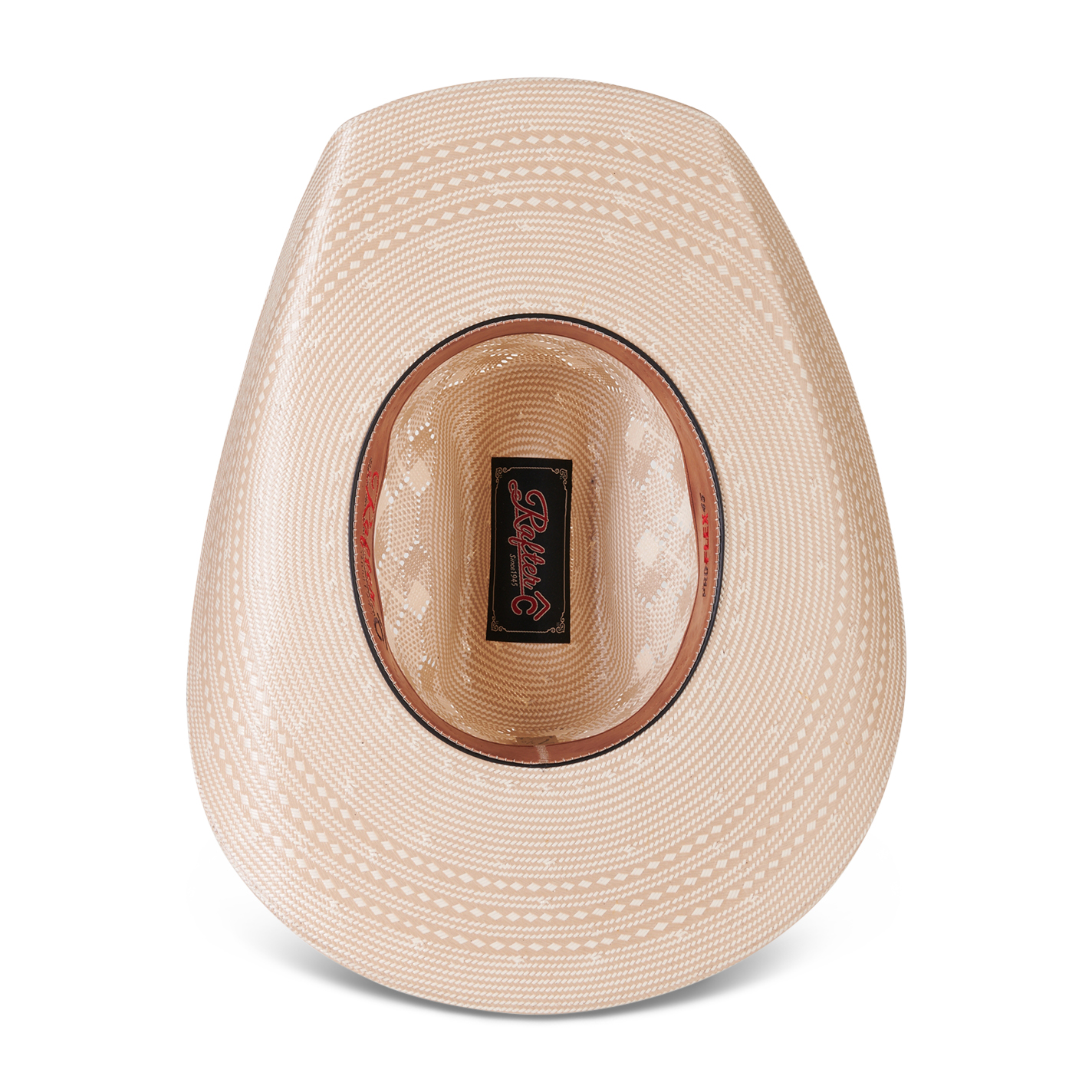 Rafter C Ivory and Tan Shantung Honeycomb Vented Cattleman Straw Cowboy Hat - Image 1