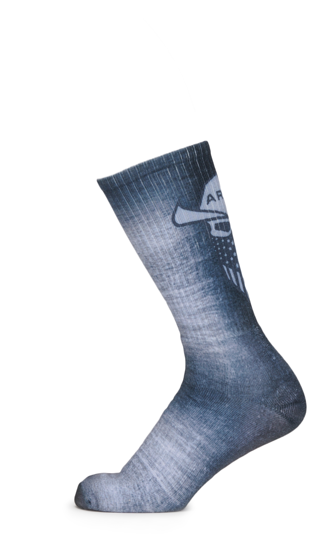 Ariat Men's Gray and Green Flag Cowboy Skull Graphic 2-Pack Crew Socks (Large) - Image 1