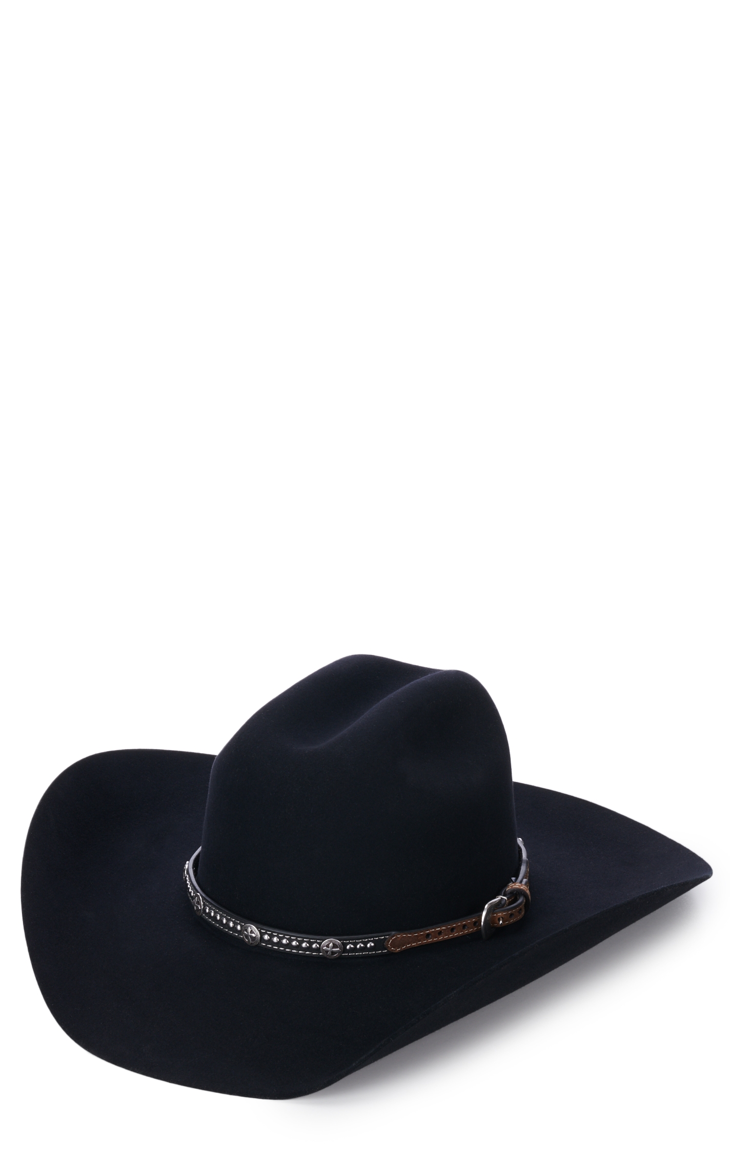 M&F Black and Brown with Cross Conchos and Studs Hatband - Image 1